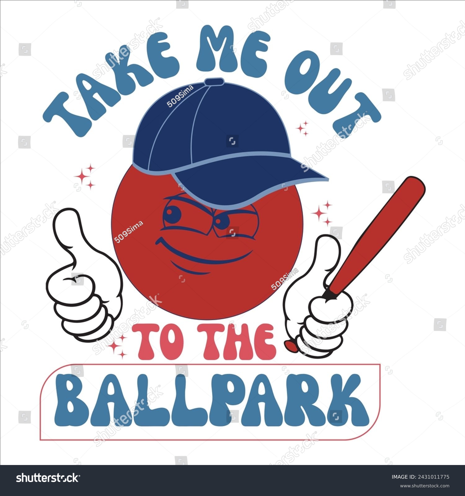 SVG of TAKE ME OUT TO THE BALLPARK  BASEBALL T-SHIRT DESIGN svg