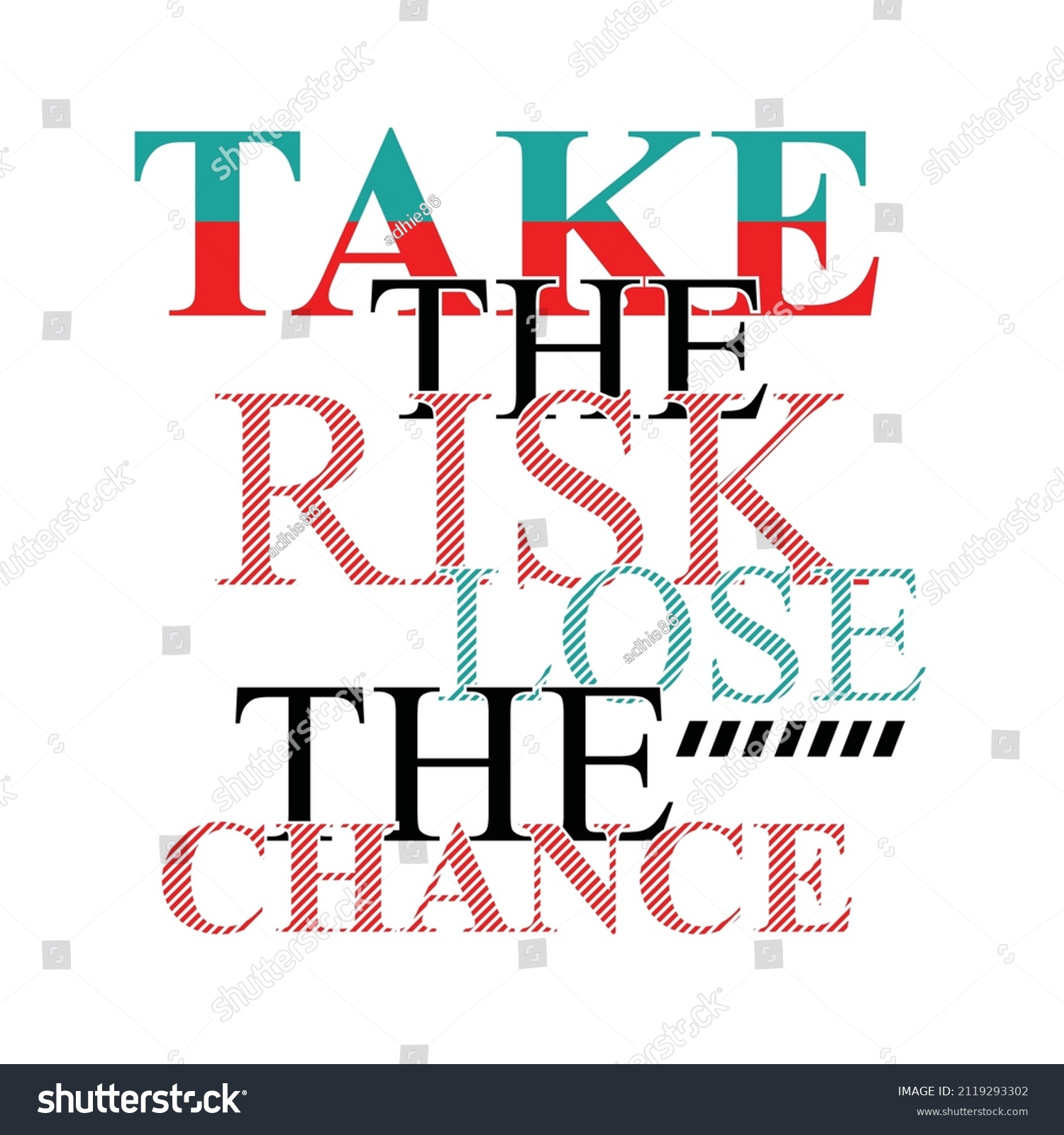 Take Risk Lettering Hands Typography Graphic Stock Vector (Royalty Free ...