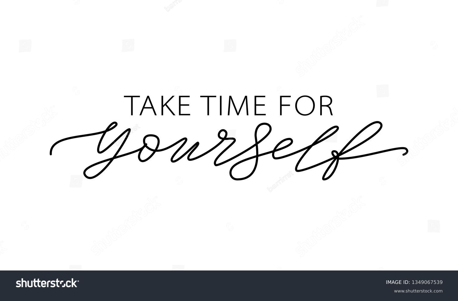 take-time-yourself-motivation-quote-modern-stock-vector-royalty-free