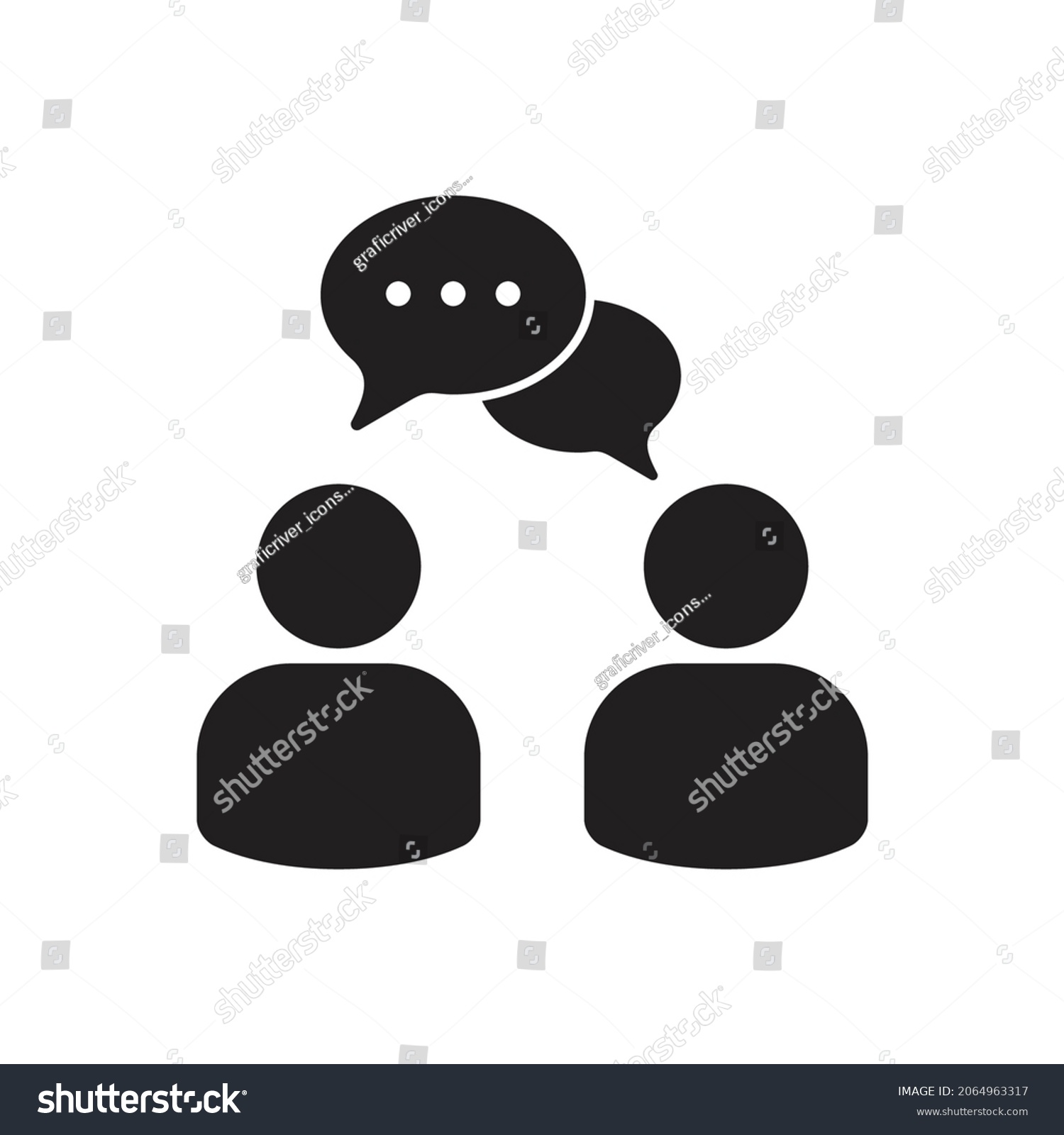 Talk Icon Set Discussion Dispute Symbol Stock Vector (Royalty Free ...