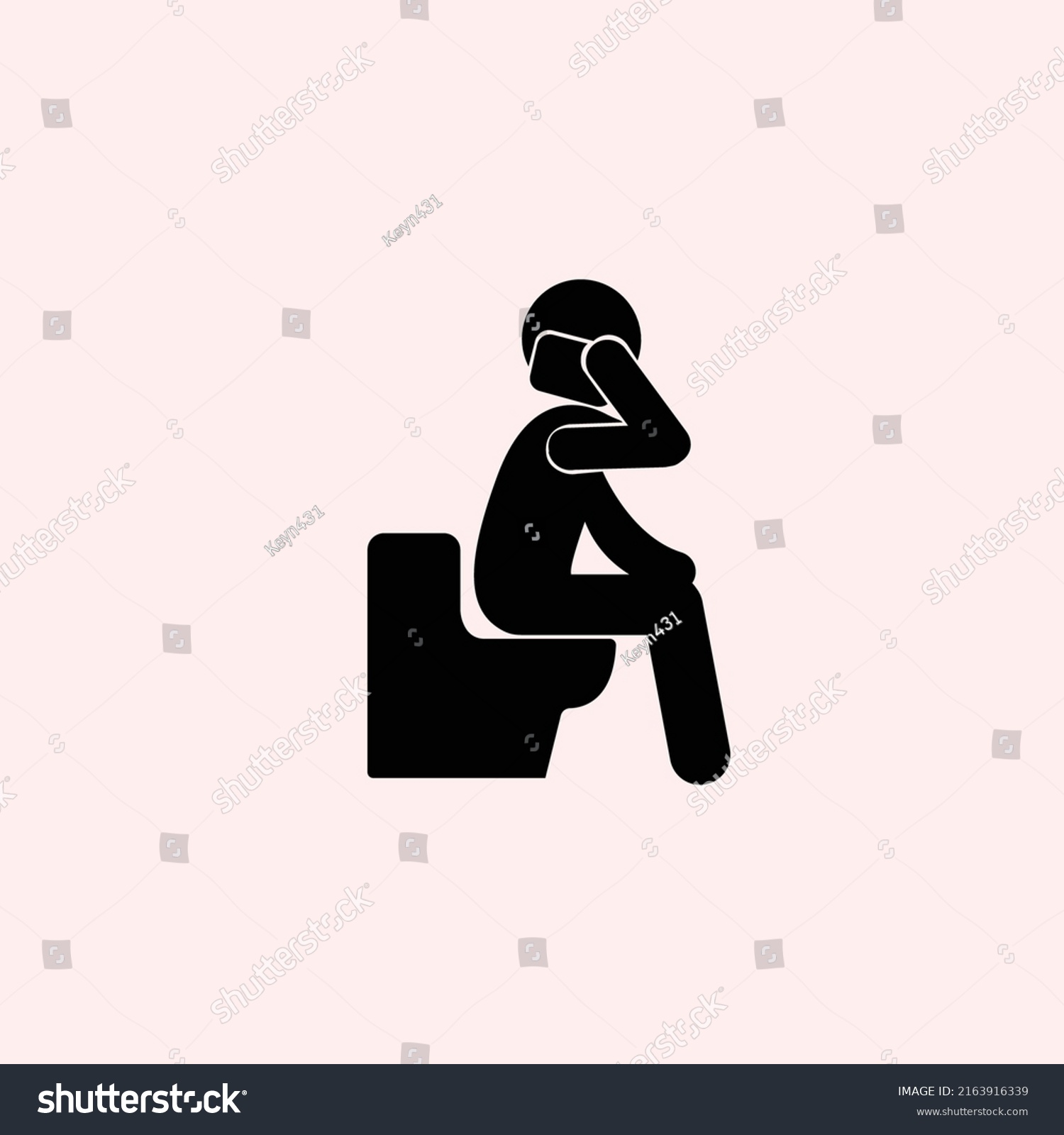 Talking On Phone Toilet Stock Vector (Royalty Free) 2163916339 ...