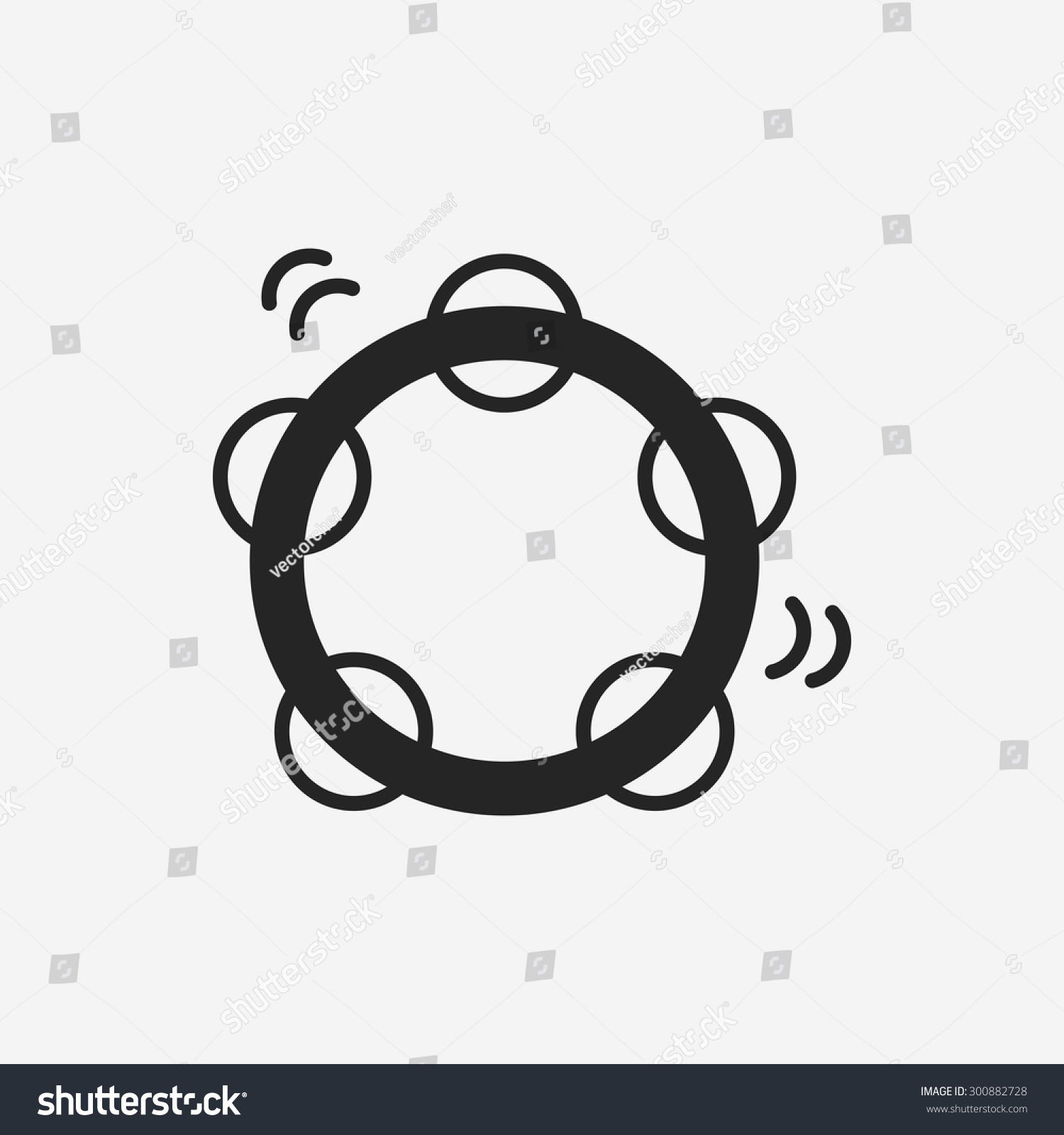 black tambourine musical instrument on white clip art preview