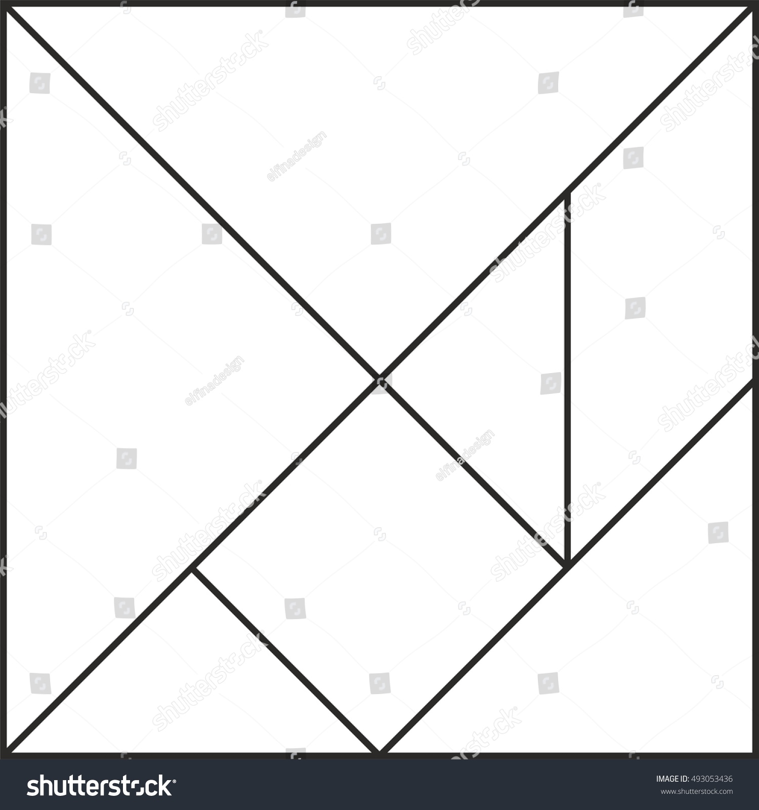 Tangram Pieces Stock Vector Illustration 493053436 : Shutterstock