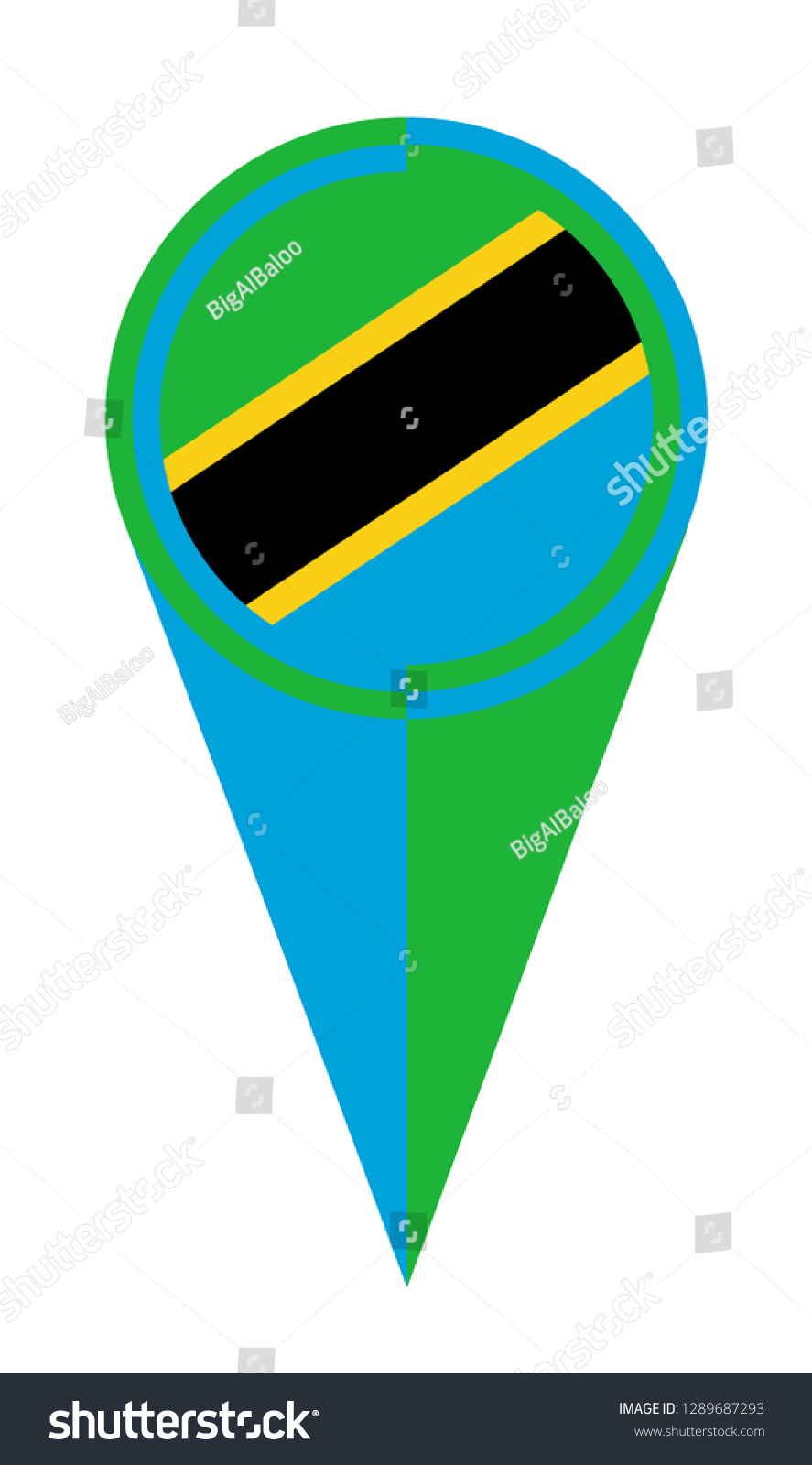 Tanzania Map Pointer Pin Icon Location Stock Vector Royalty Free