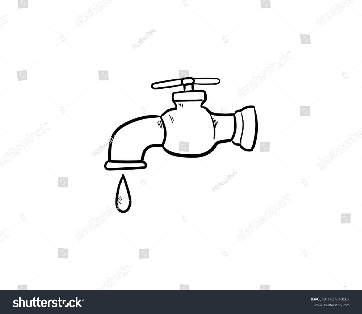 Tap Water Doodle Hand Drawing Vector Stock Vector (Royalty Free ...