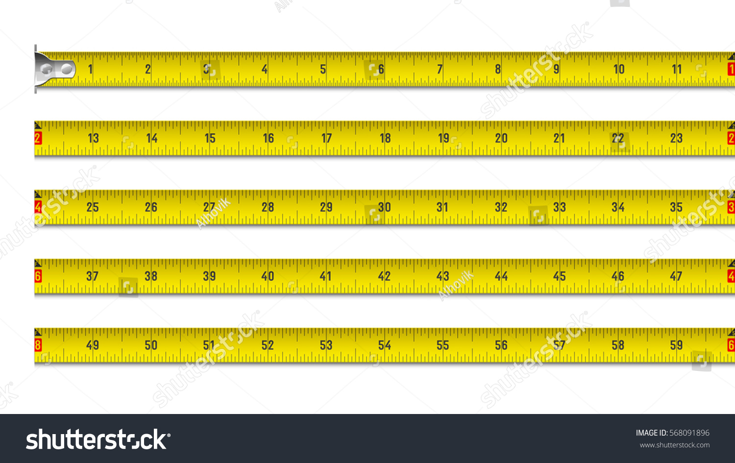 Tape Measure Inches Vector Illustration Stock Vector (Royalty Free ...