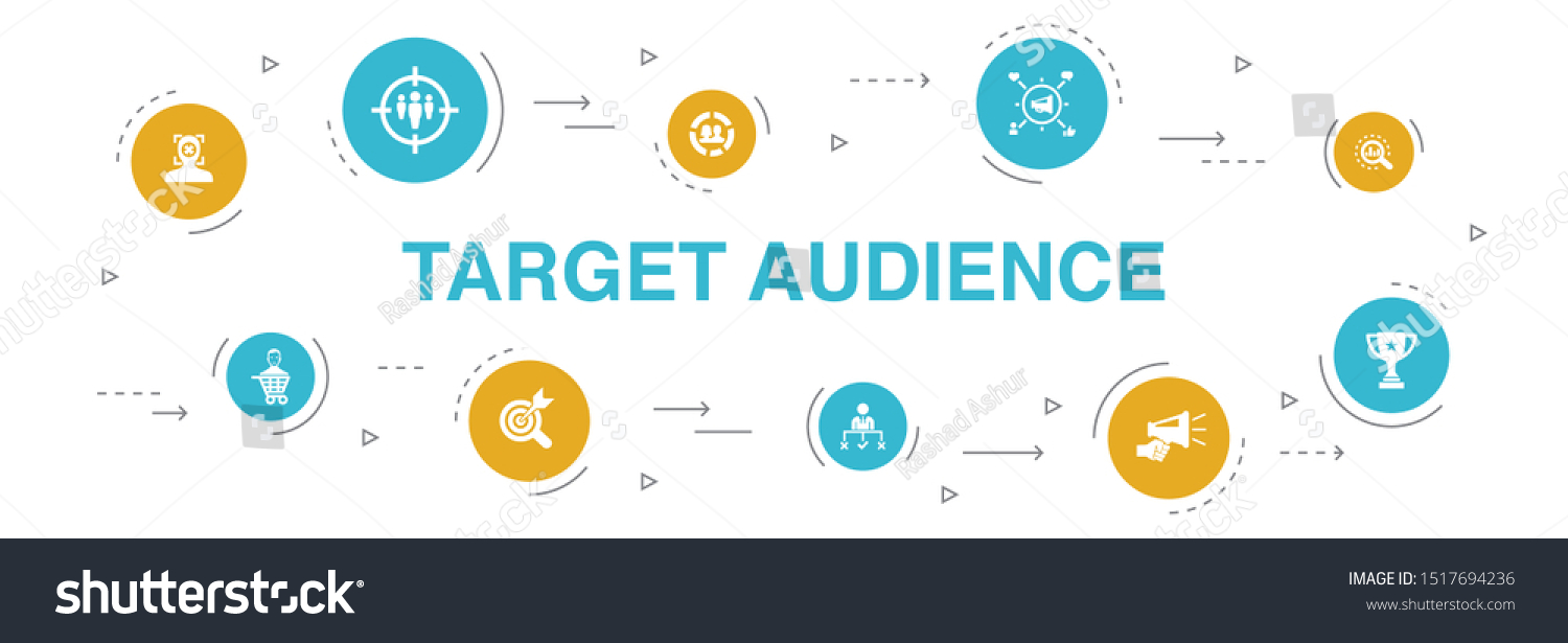 Target Audience Infographic 10 Steps Circle: เวกเตอร์สต็อก (ปลอดค่า ...