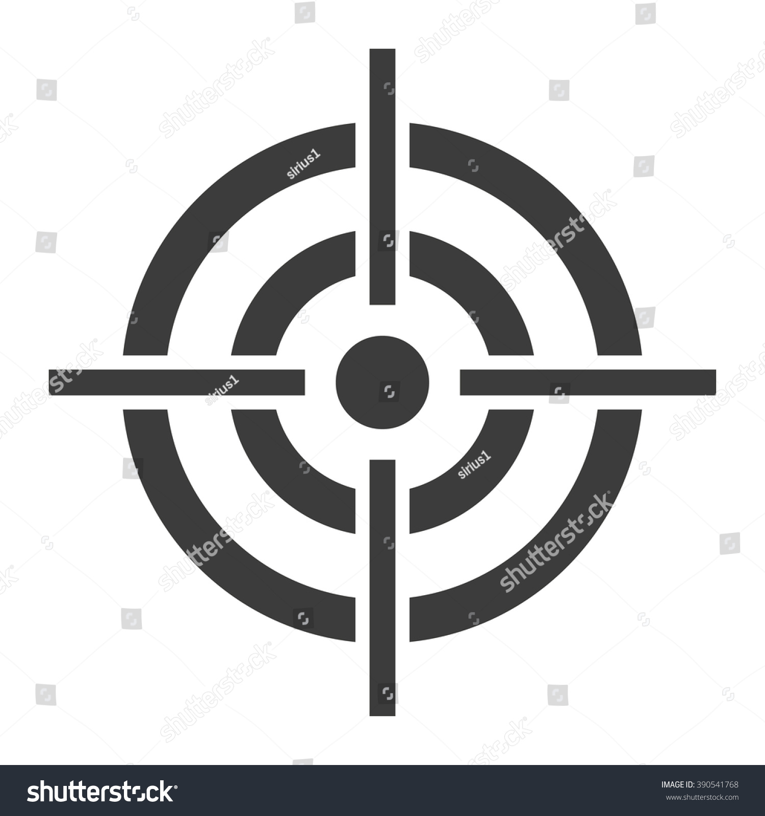 Target Icon Shadow Isolated On White Stock Vector (Royalty Free ...