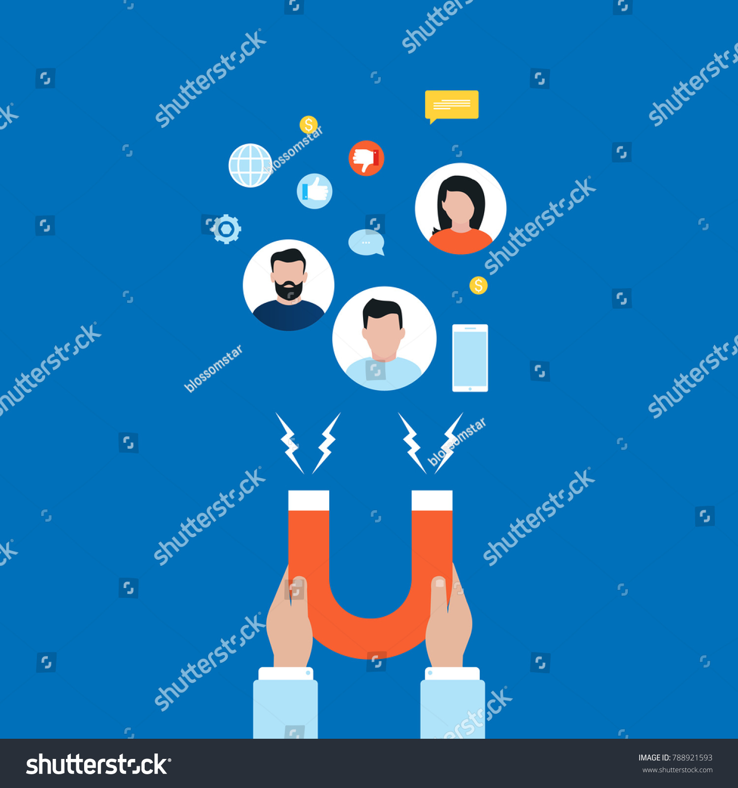 SVG of Target market concept, attracting customers, customer retention flat vector illustration design for web banners and apps svg