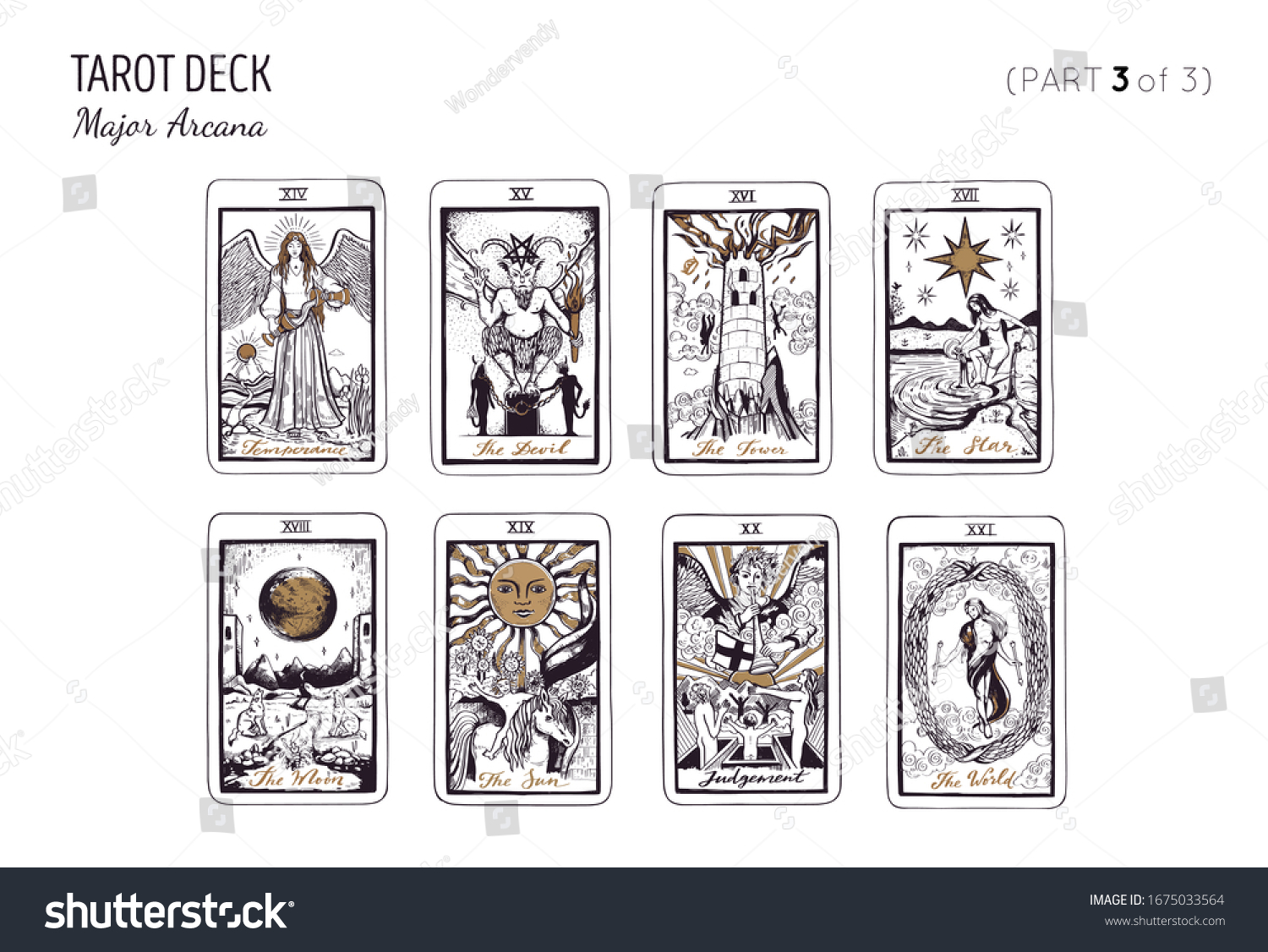 Tarot Card Deck Major Arcana Set Stock Vector (royalty Free) 1675033564