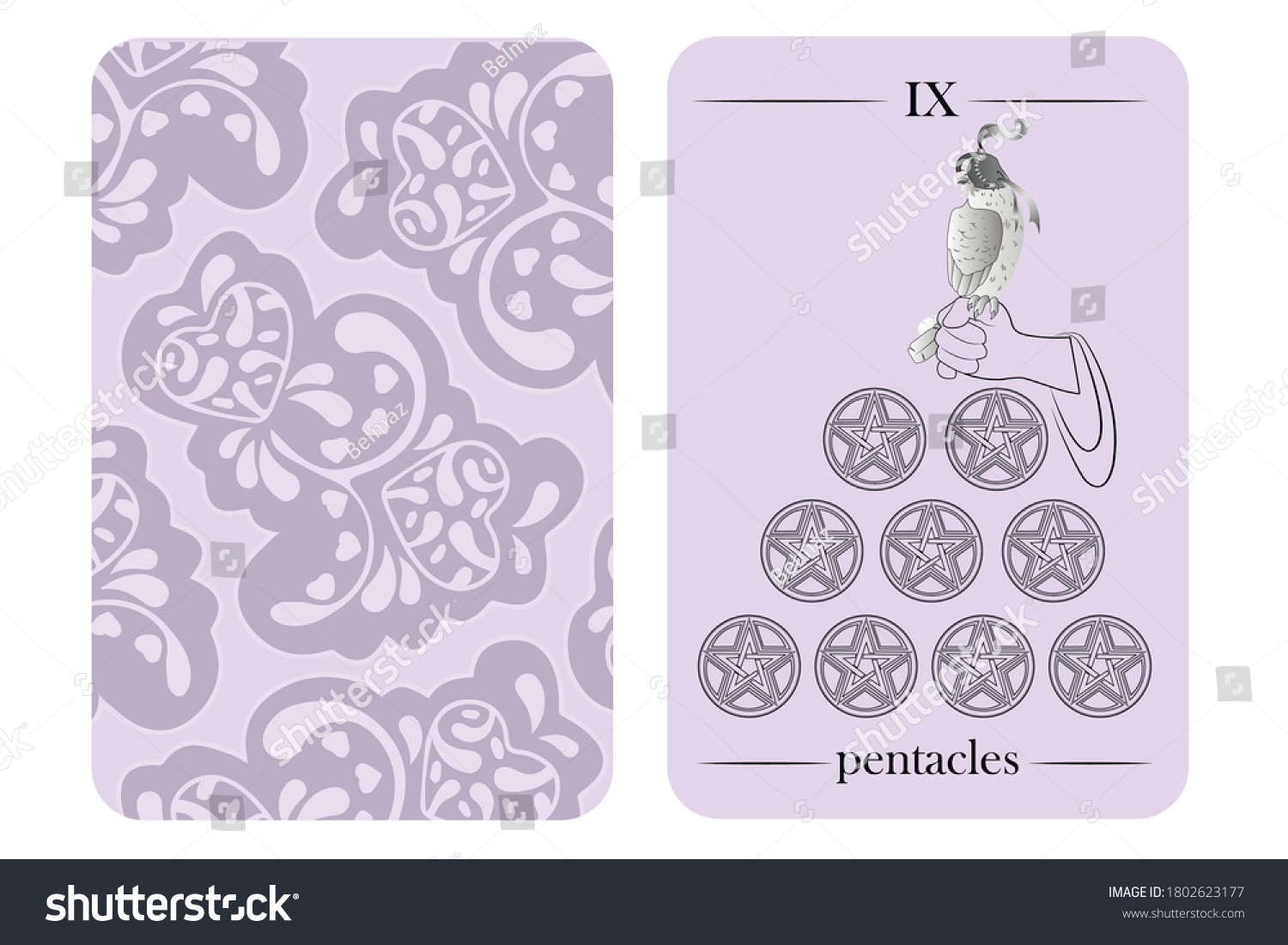 SVG of tarot cards 9 pentacles vector white shirt card pattern  svg
