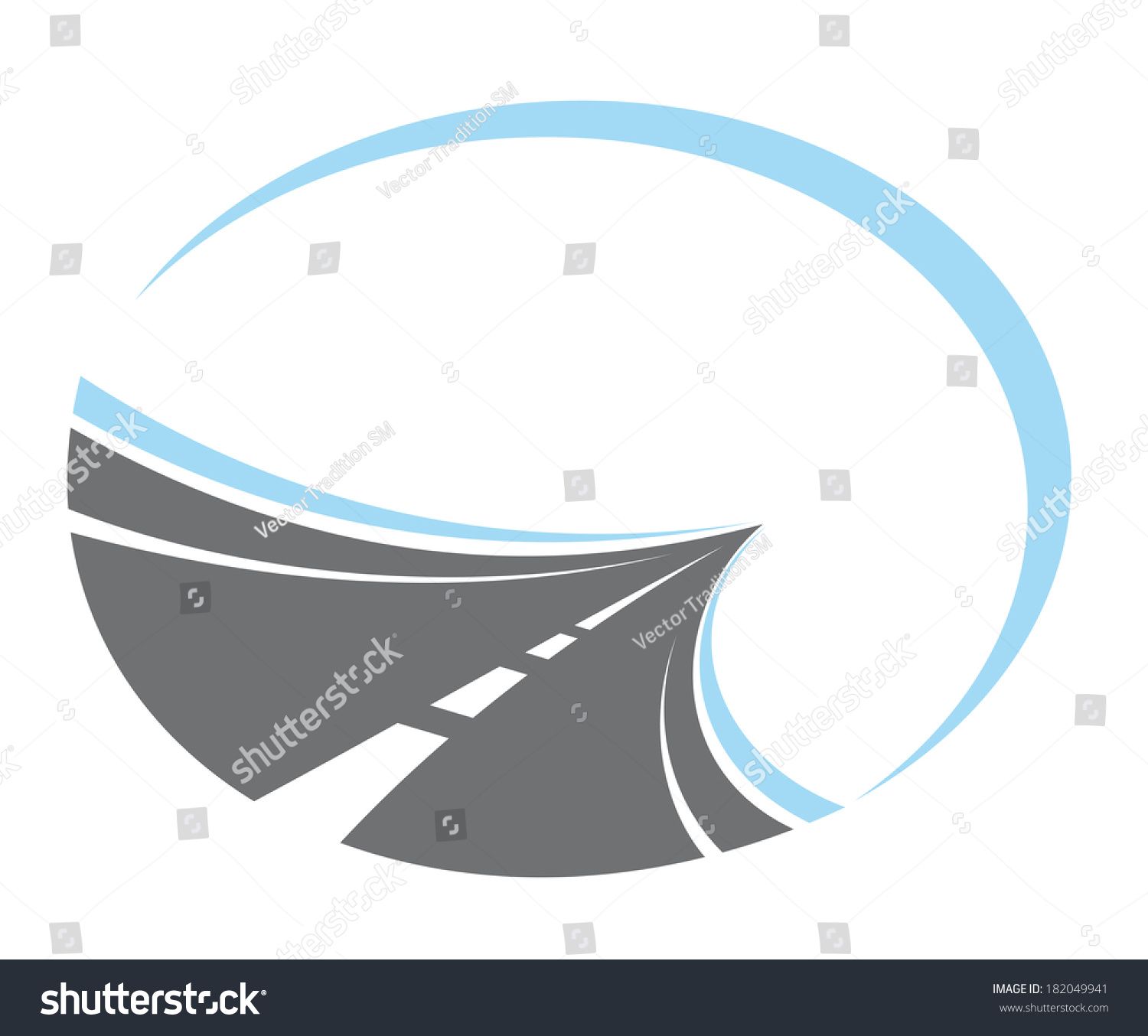 Tarred Road Logo With Center Lines Disappearing To Infinity In A ...