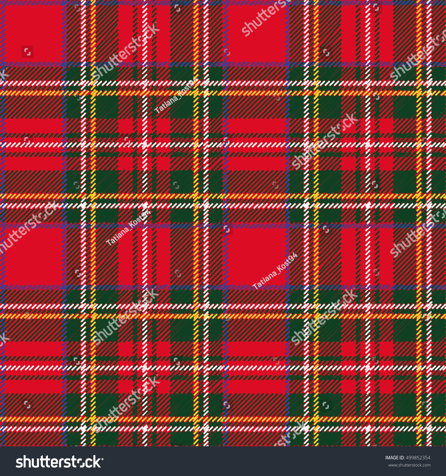 タータン シームレスな模様 壁紙 折り返し紙 織物 ファッションイラスト ベクター画像 背景 クリスマス 年賀状 伝統的な赤 黒 緑のスコットランドの装飾 レトロなスタイル のベクター画像素材 ロイヤリティフリー