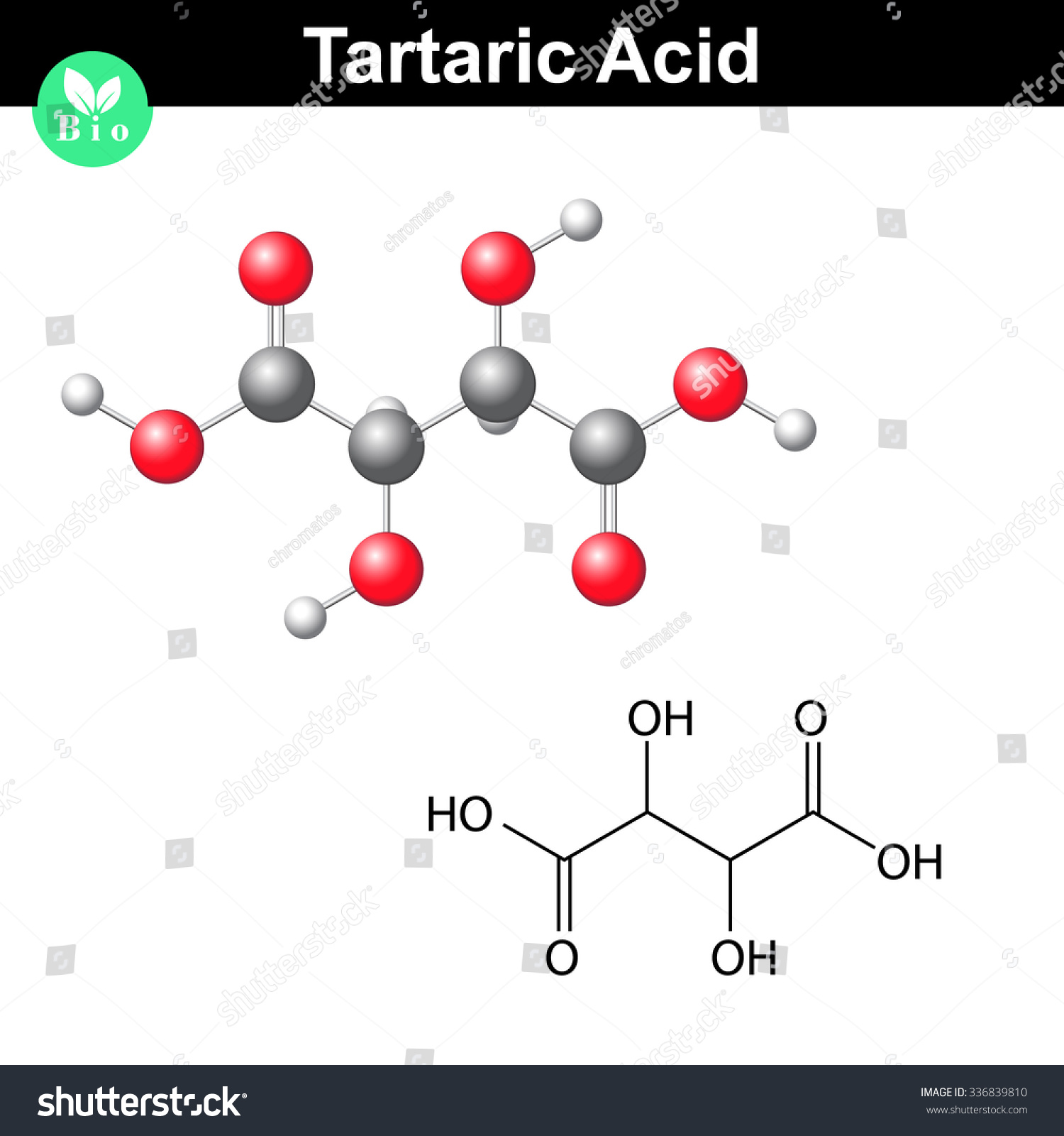 Tartaric Acid Molecule Tartrate Structural Chemical 库存矢量图（免版税）336839810 9197