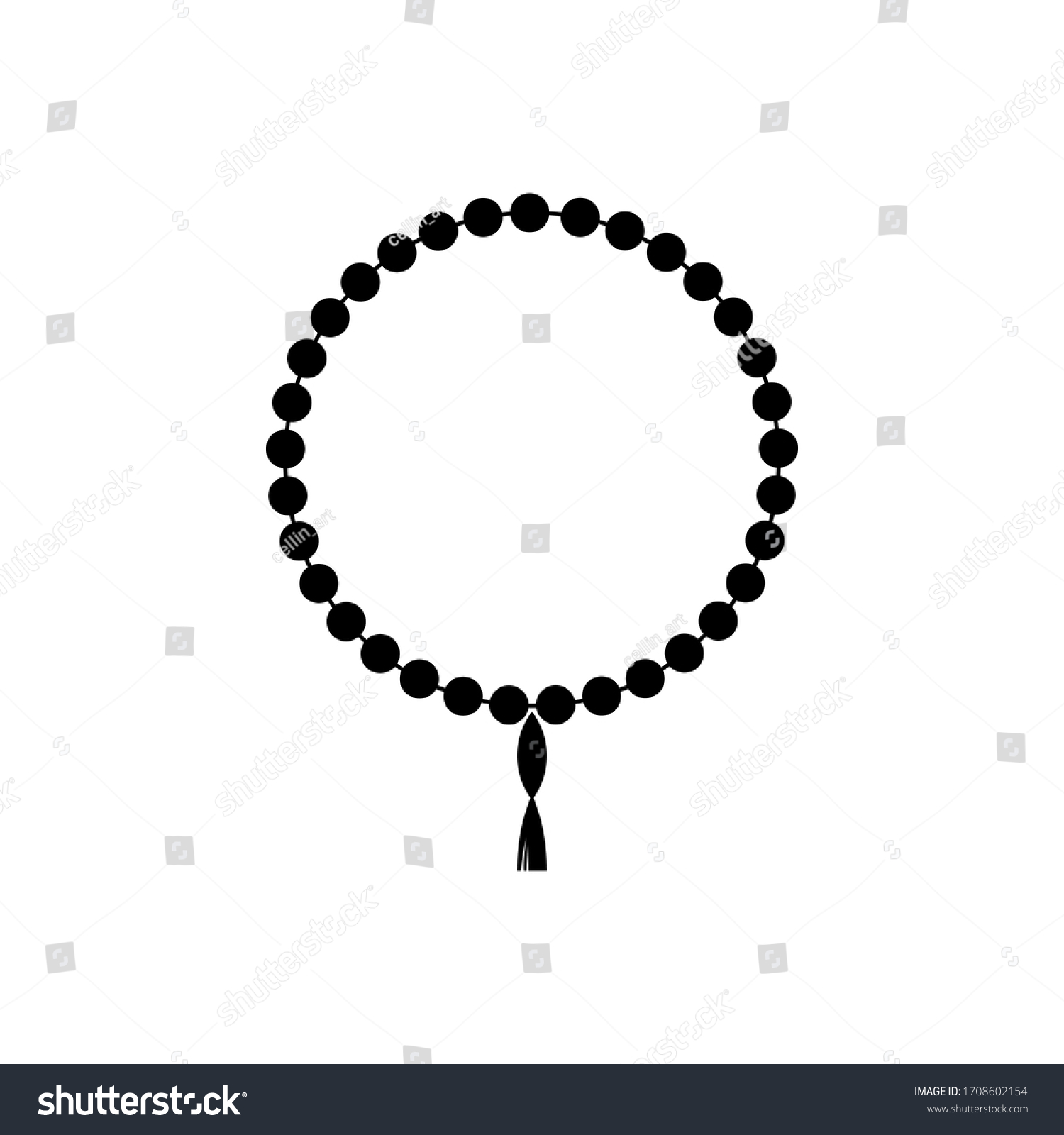 SVG of Tasbih vector icon on white background. Flat vector tasbih icon symbol sign from modern fashion collection for mobile concept and web apps design. Vector illustration. EPS 10. svg