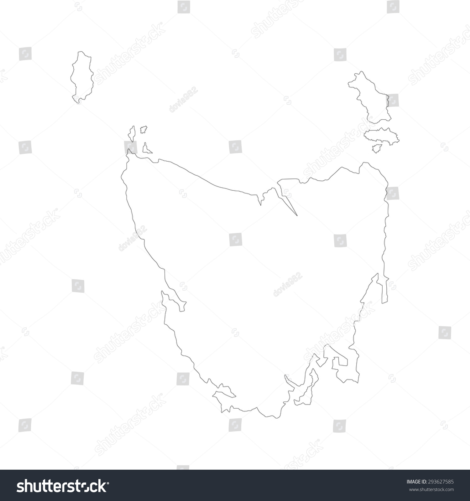 Tasmania Australian State Vector Map High Stock Vector (Royalty Free ...