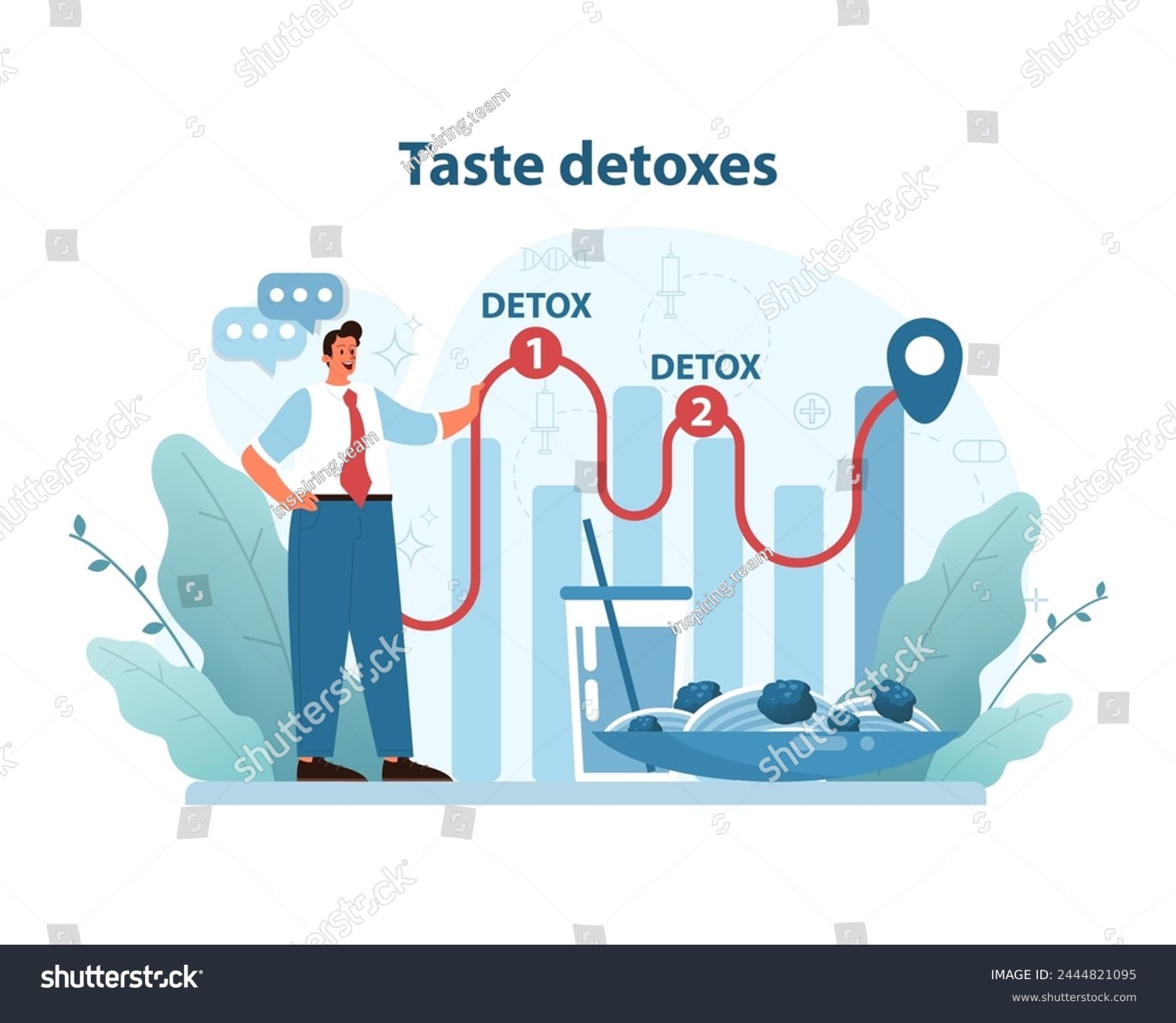 SVG of Taste Detox Concept. A visual representation of taste detoxification methods for enhancing gustatory health through mindful dietary choices. Flat vector illustration. svg