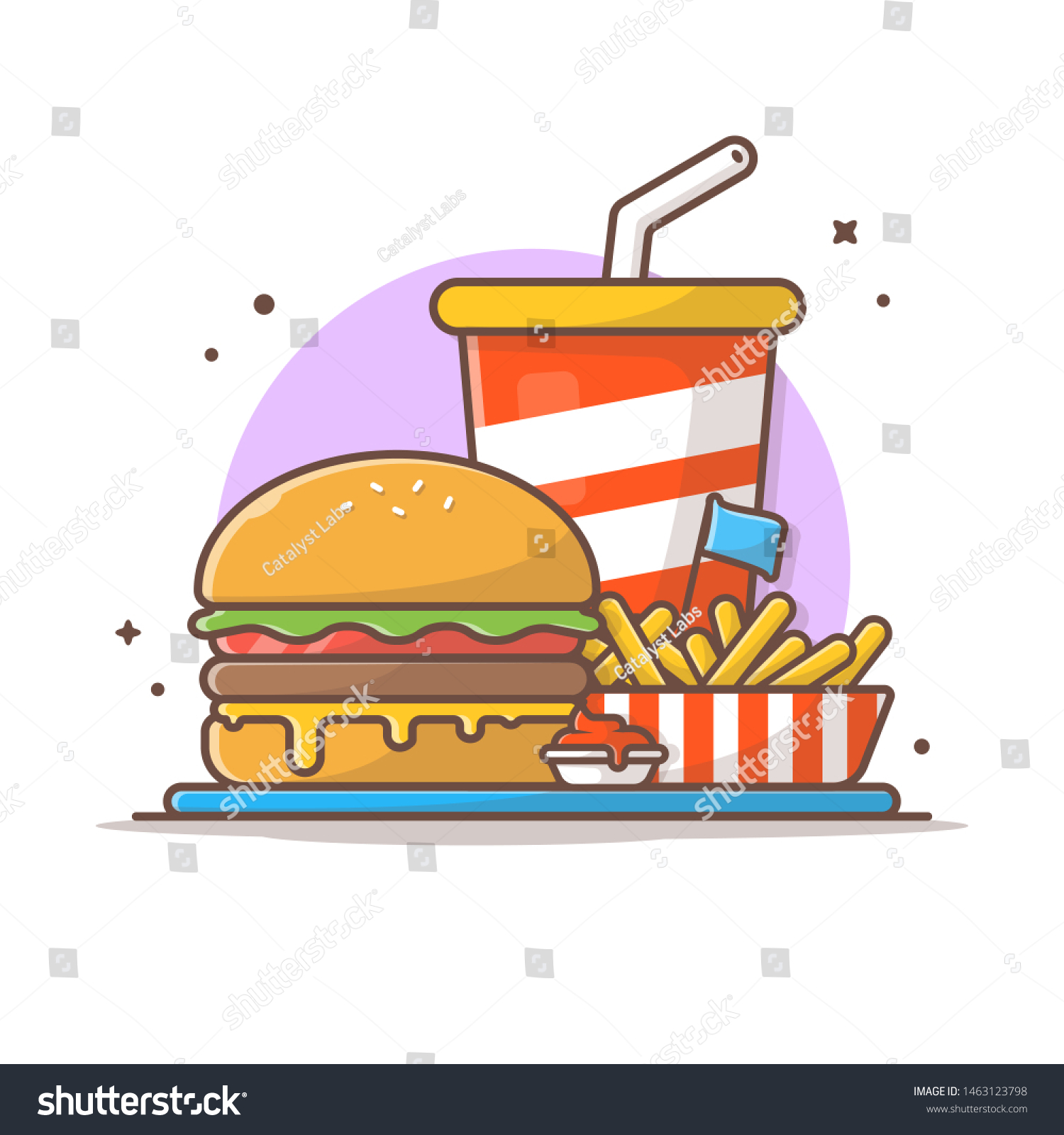 Tasty Combo Kid Meal Menu Cheese Stock Vector (Royalty Free) 1463123798