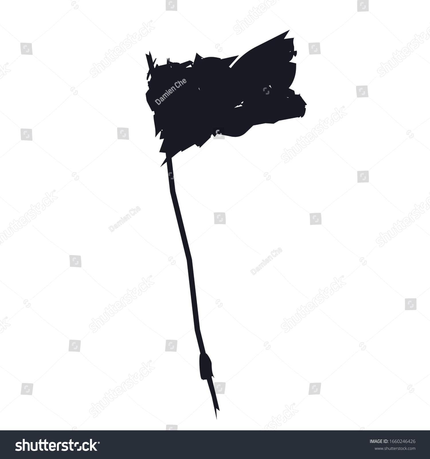 SVG of Tattered flag torn logo sign icon silhouette of waving old ancient flag Modern children's style doodle design Fashion print for clothes cards picture poster banner for websites. Vector illustration svg