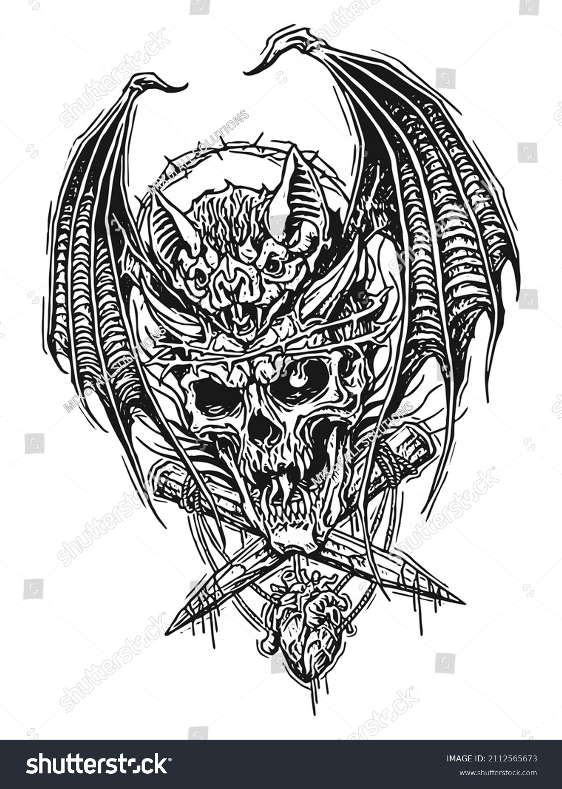 1,495 Bat wing skull Stock Vectors, Images & Vector Art | Shutterstock