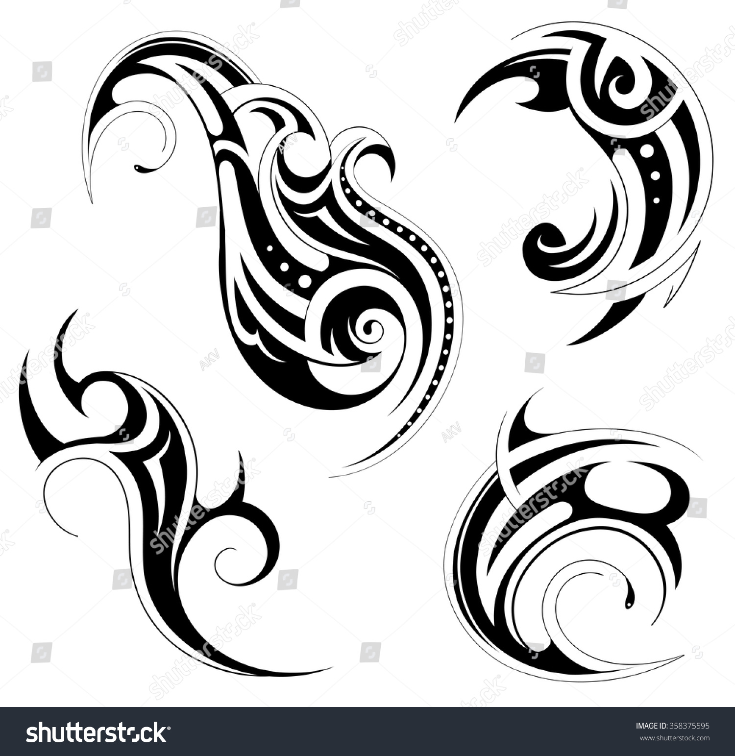 Tattoo Design Maori Polynesian Tribe Origin Stock Vector (Royalty Free ...