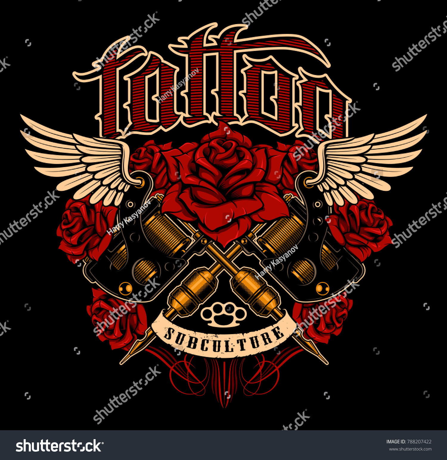 Tattoo Design Shirt Graphic Old School Stock Vector (Royalty Free ...