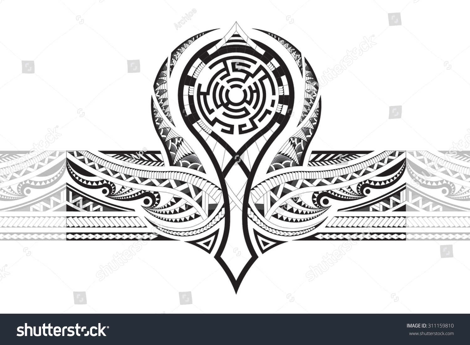 Tattoo Designed For A Shoulder Stock Vector Illustration 311159810 ...