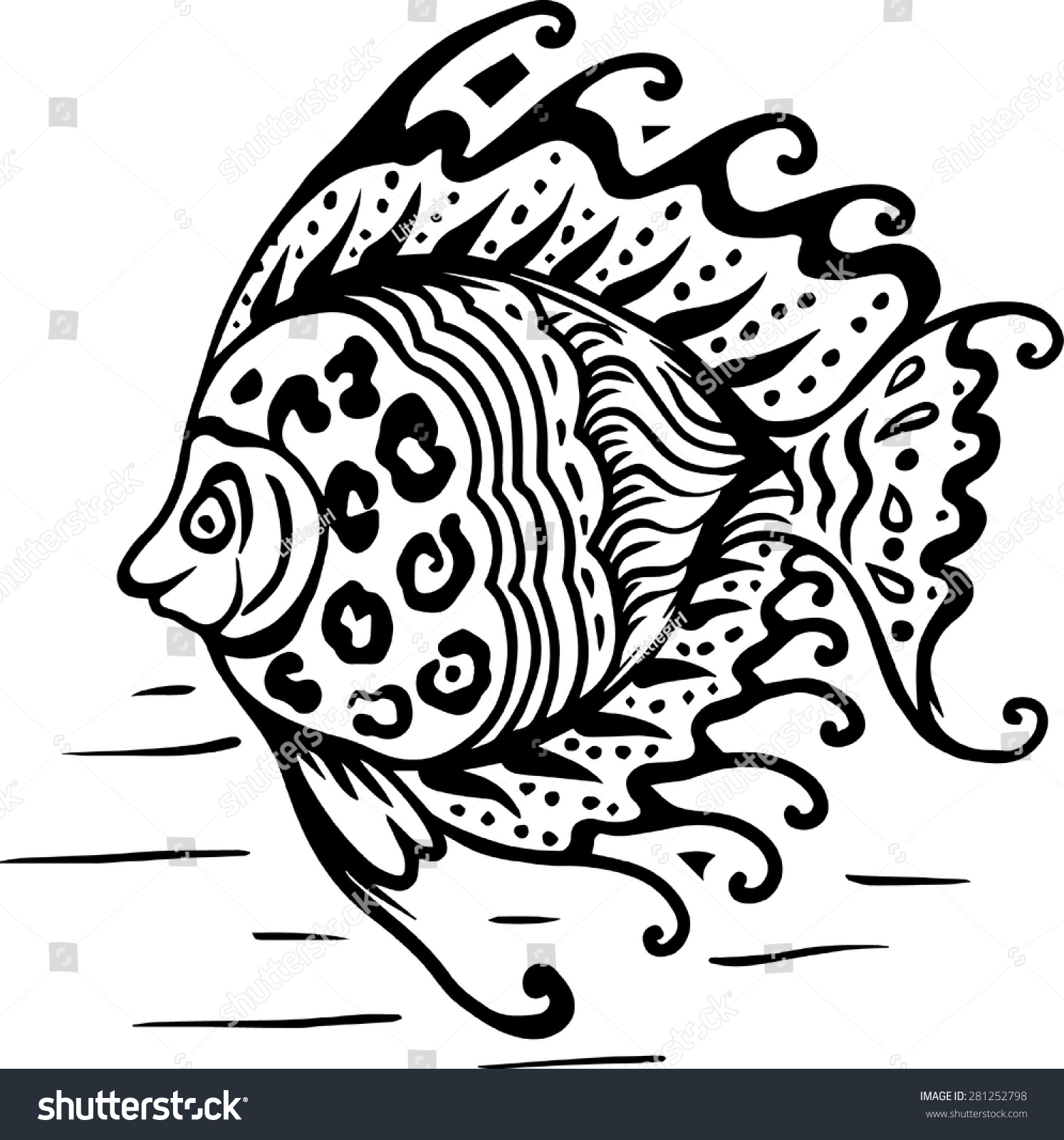 Tattoo Fish Vector Stock Vector (Royalty Free) 281252798 | Shutterstock