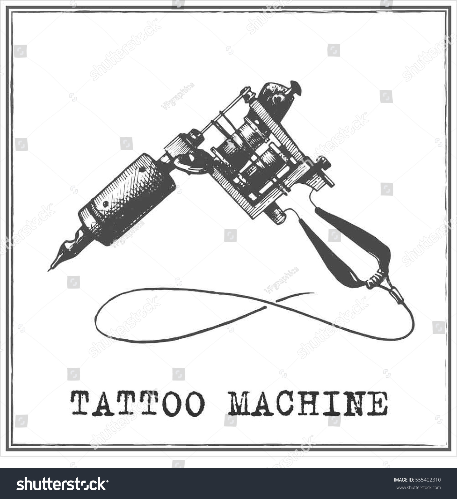 Tattoo Machine Line Drawing : Tattoo machine stock vector shutterstock