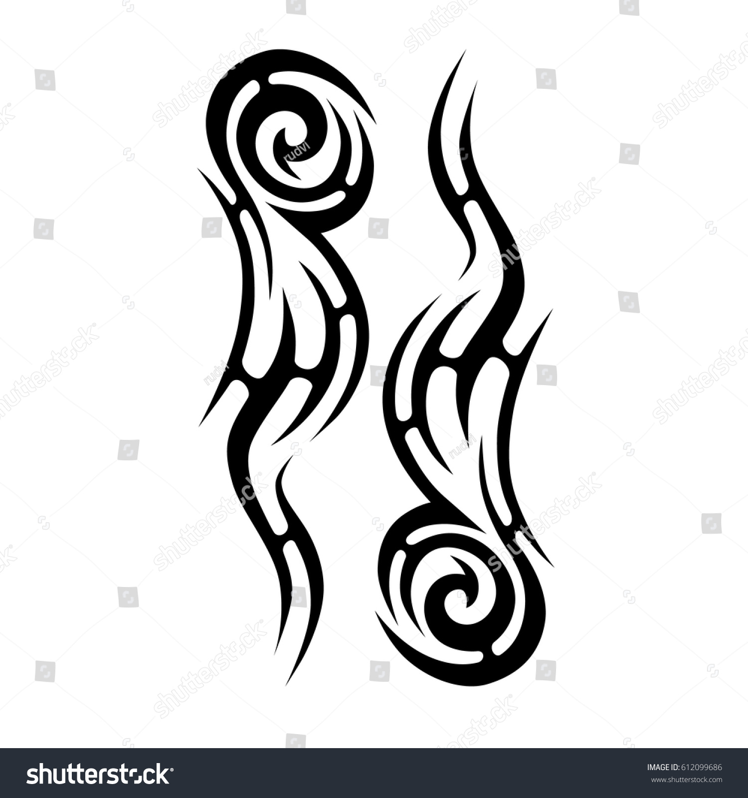 Tattoo Sketch Tribal Vector Designs Simple Stock Vector (Royalty Free ...