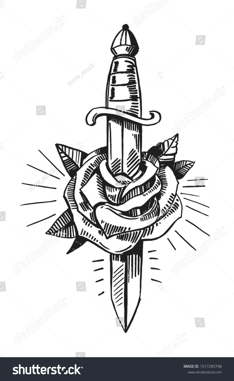 Rose and dagger Images, Stock Photos & Vectors | Shutterstock