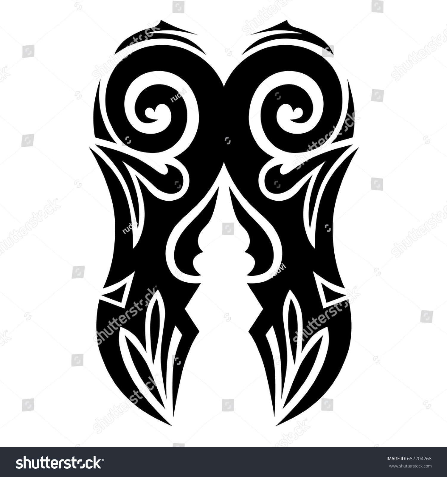 Tattoo Tribal Vector Design Simple Logo Stock Vector Royalty Free 687204268 9616