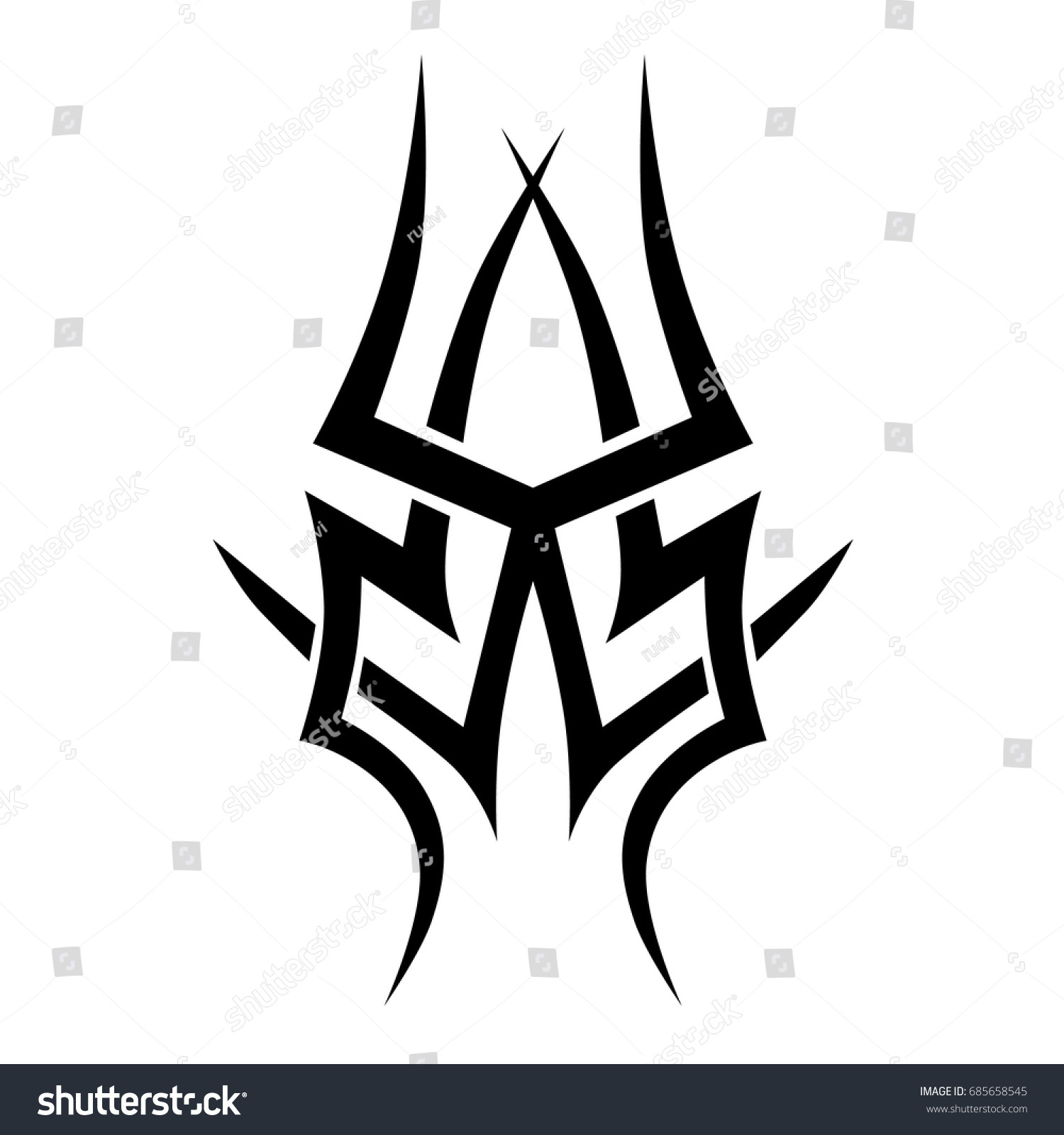 Tattoo Tribal Vector Design Simple Symbol Stock Vector Royalty Free 685658545 Shutterstock 7755