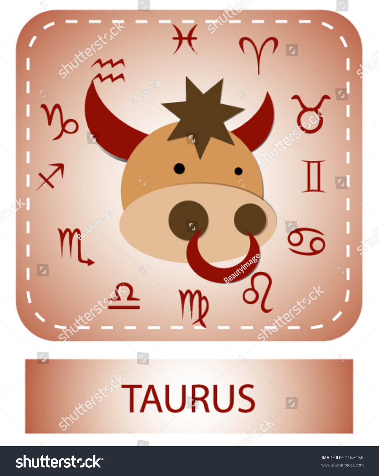 Taurus Horoscope Sign Stock Vector (Royalty Free) 90163156