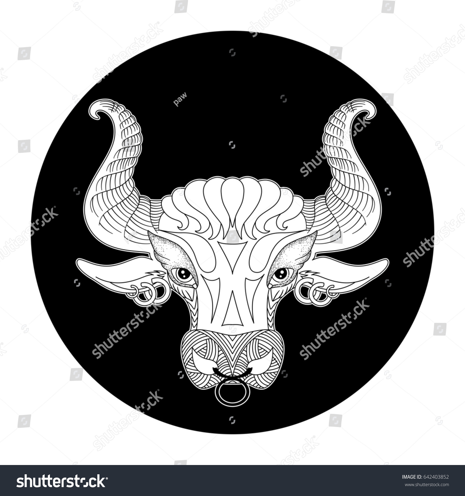 Taurus Zodiac Sign Horoscope Symbol Vector Stock Vector (Royalty Free ...