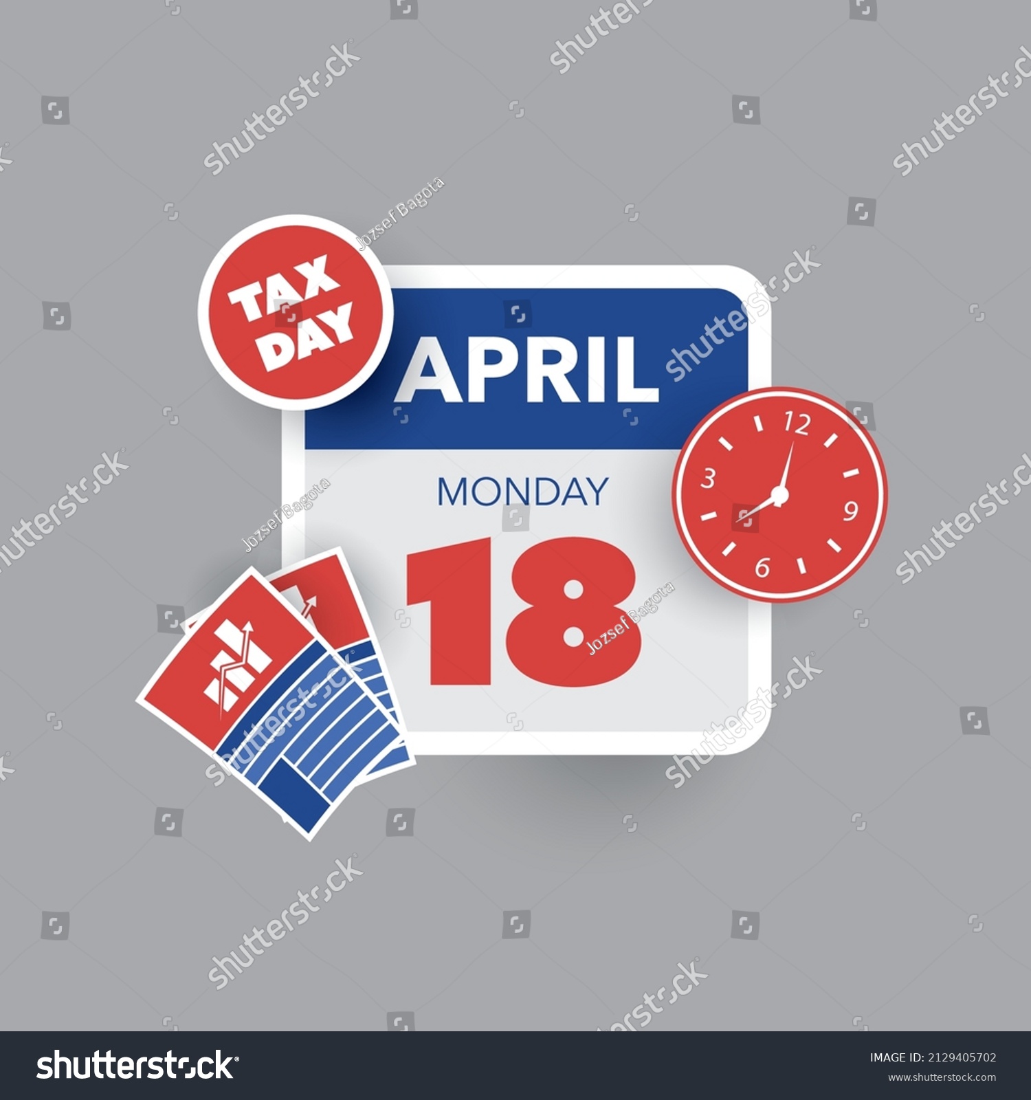 Tax Day Reminder Concept Calendar Design Stock Vector (Royalty Free ...