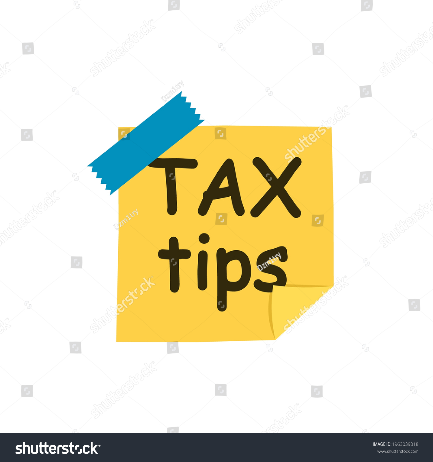 SVG of Tax tips sticky note icon. Clipart image isolated on white background. svg