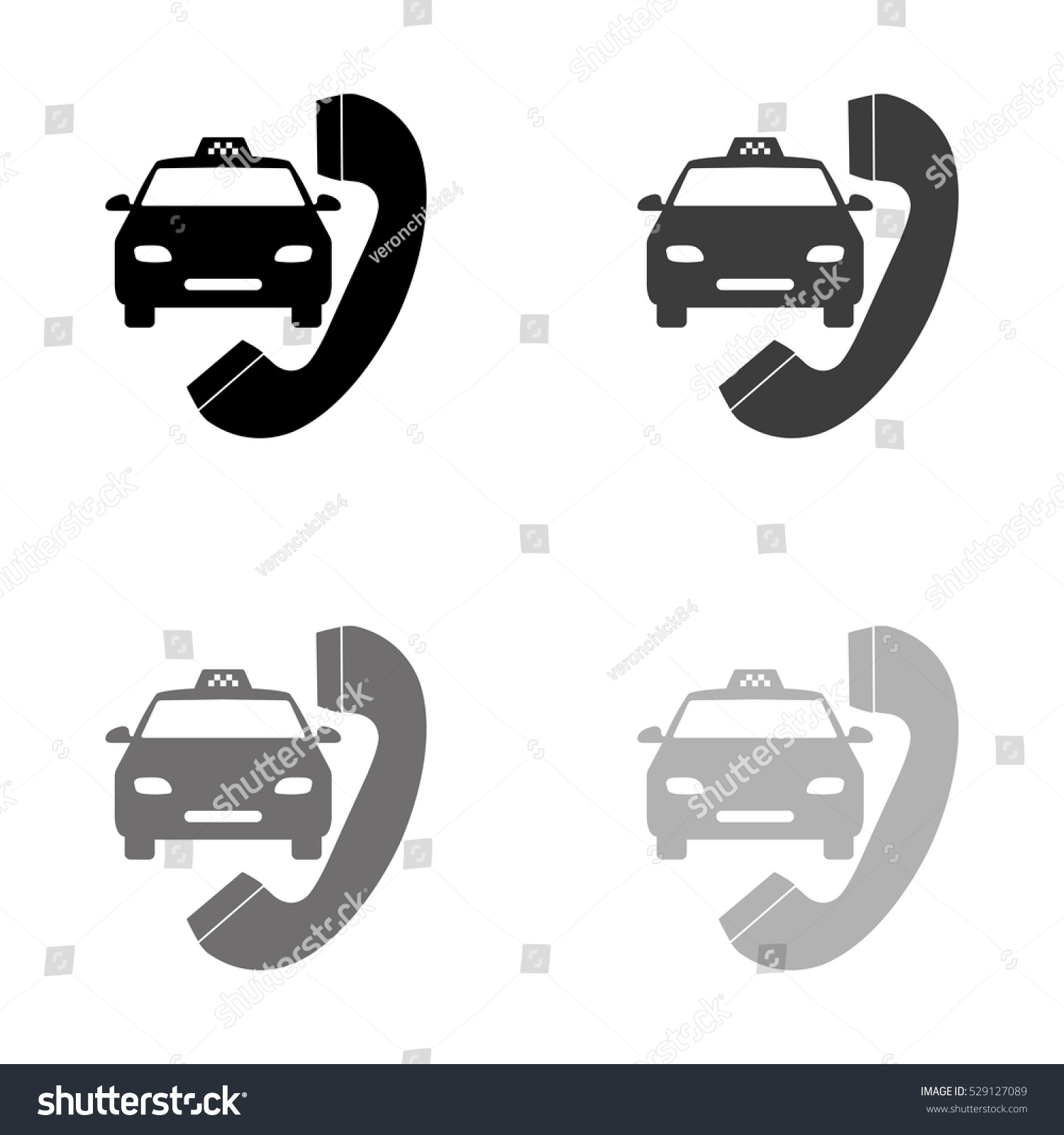 Taxi - Black Vector Icon - 529127089 : Shutterstock