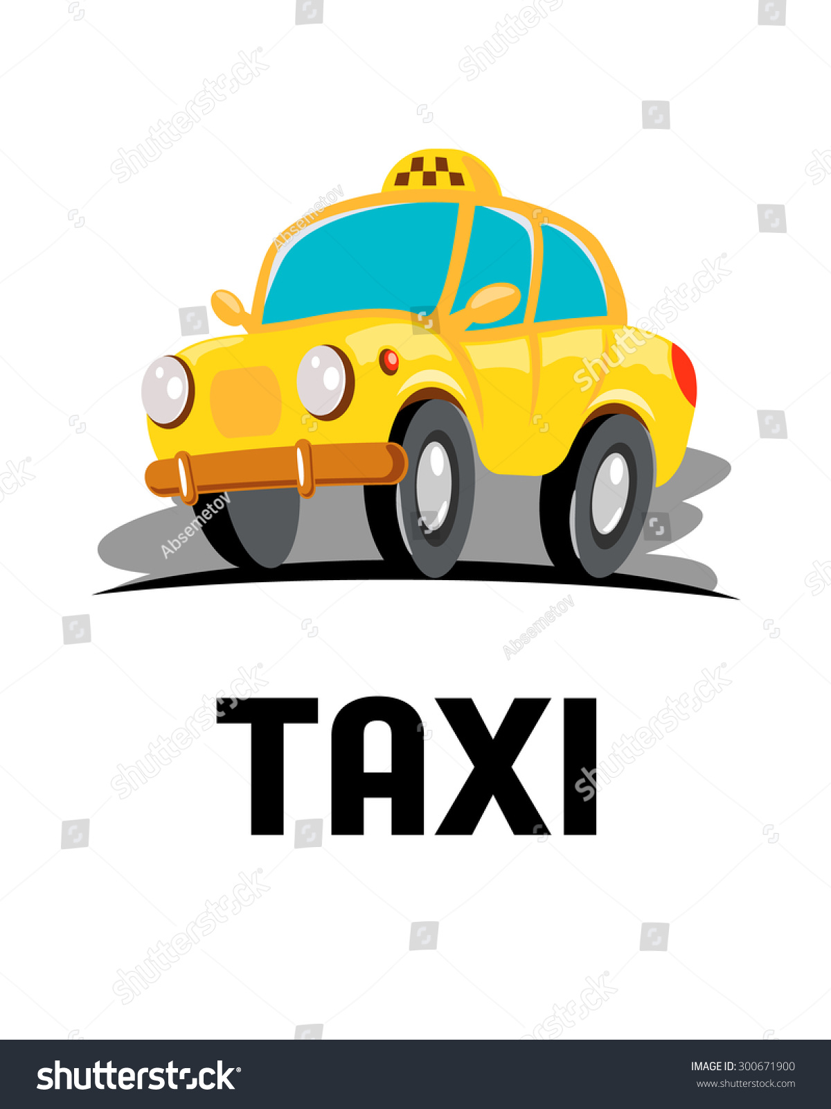 Taxi Car Cartoon Stock Vector (Royalty Free) 300671900 - Shutterstock