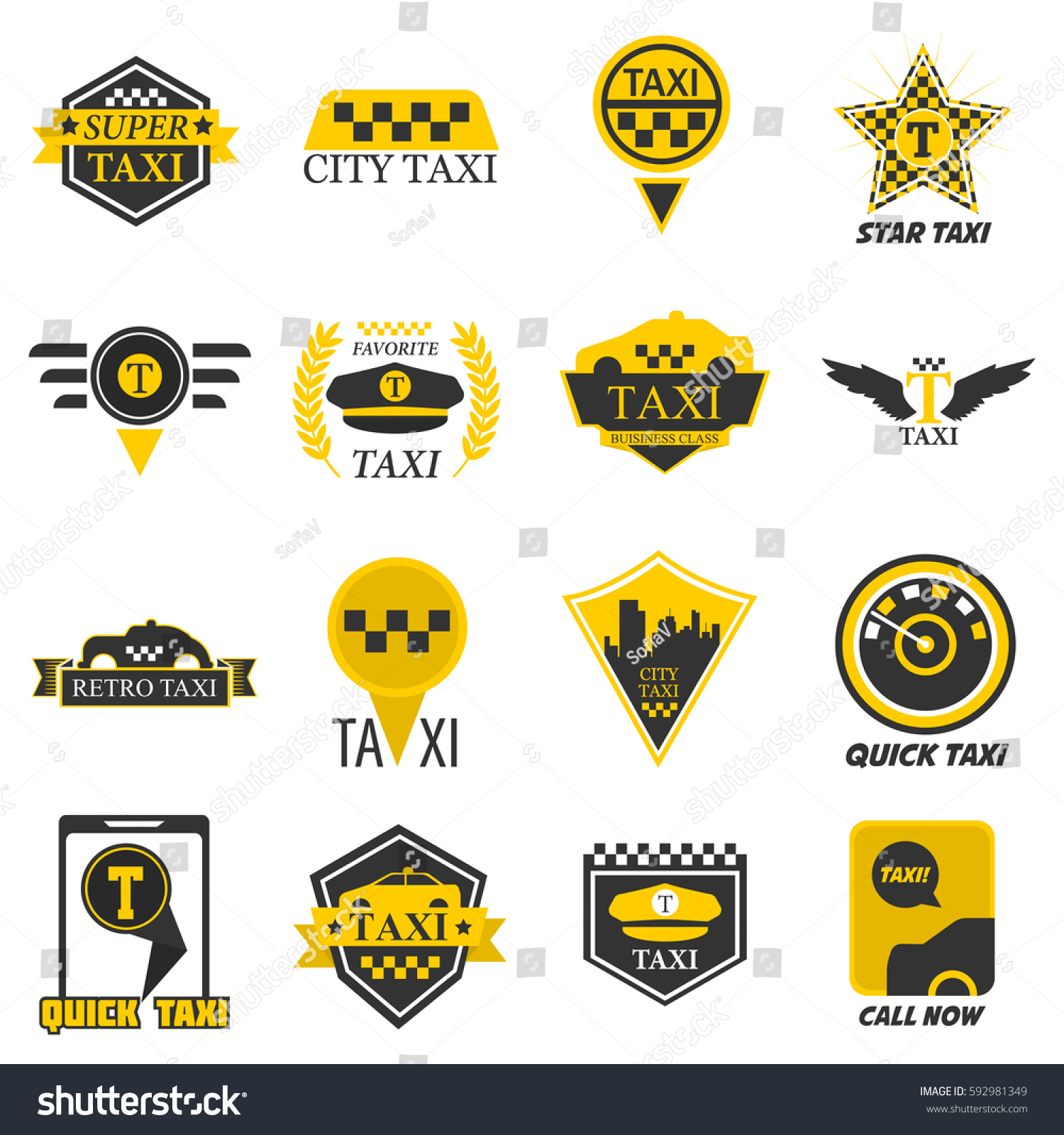 Taxi Logo Templates Company Web Smartphone Stock Vector Royalty Free