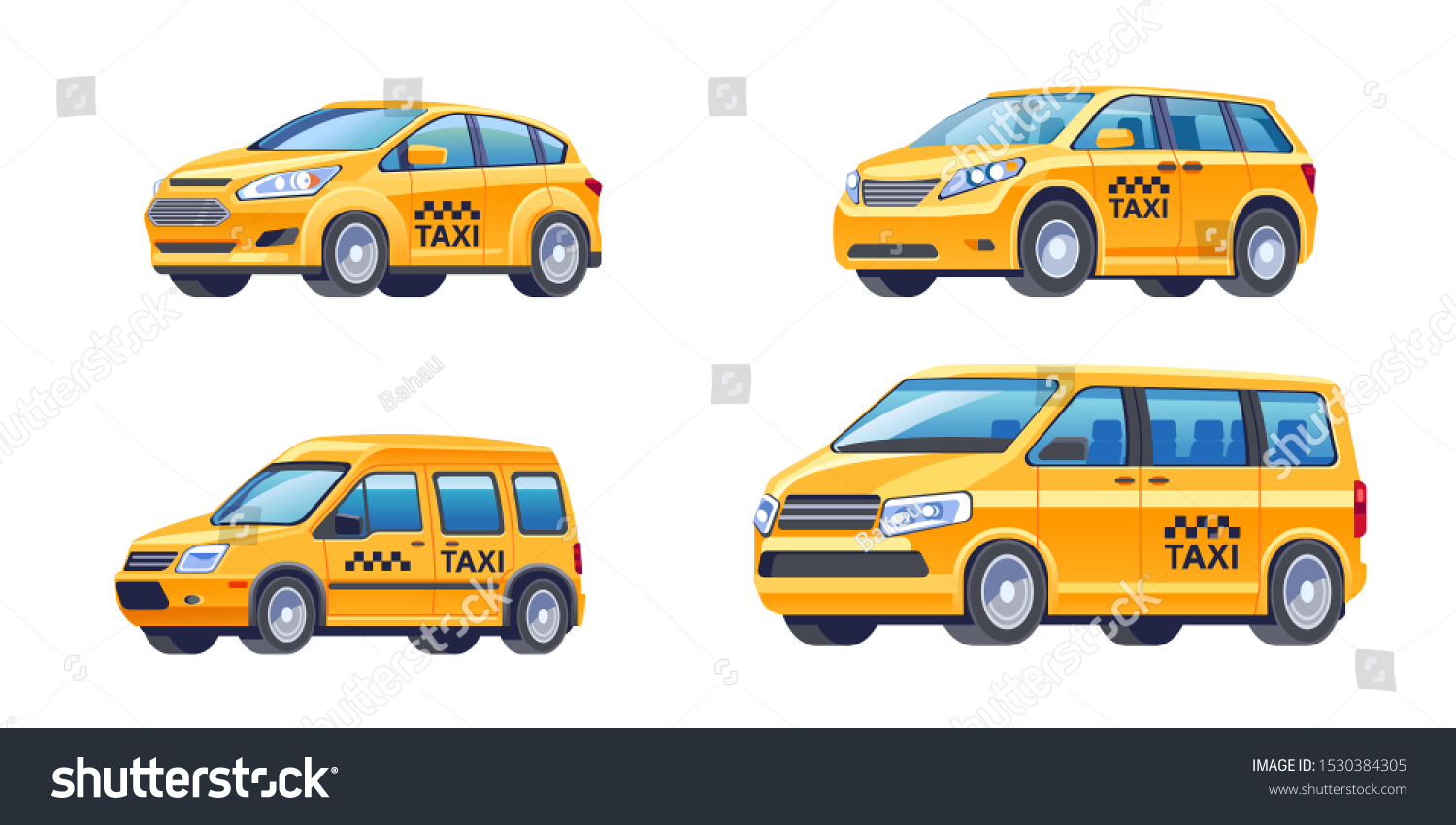 Taxi Service Concept Set Different Modern Stock Vector Royalty Free