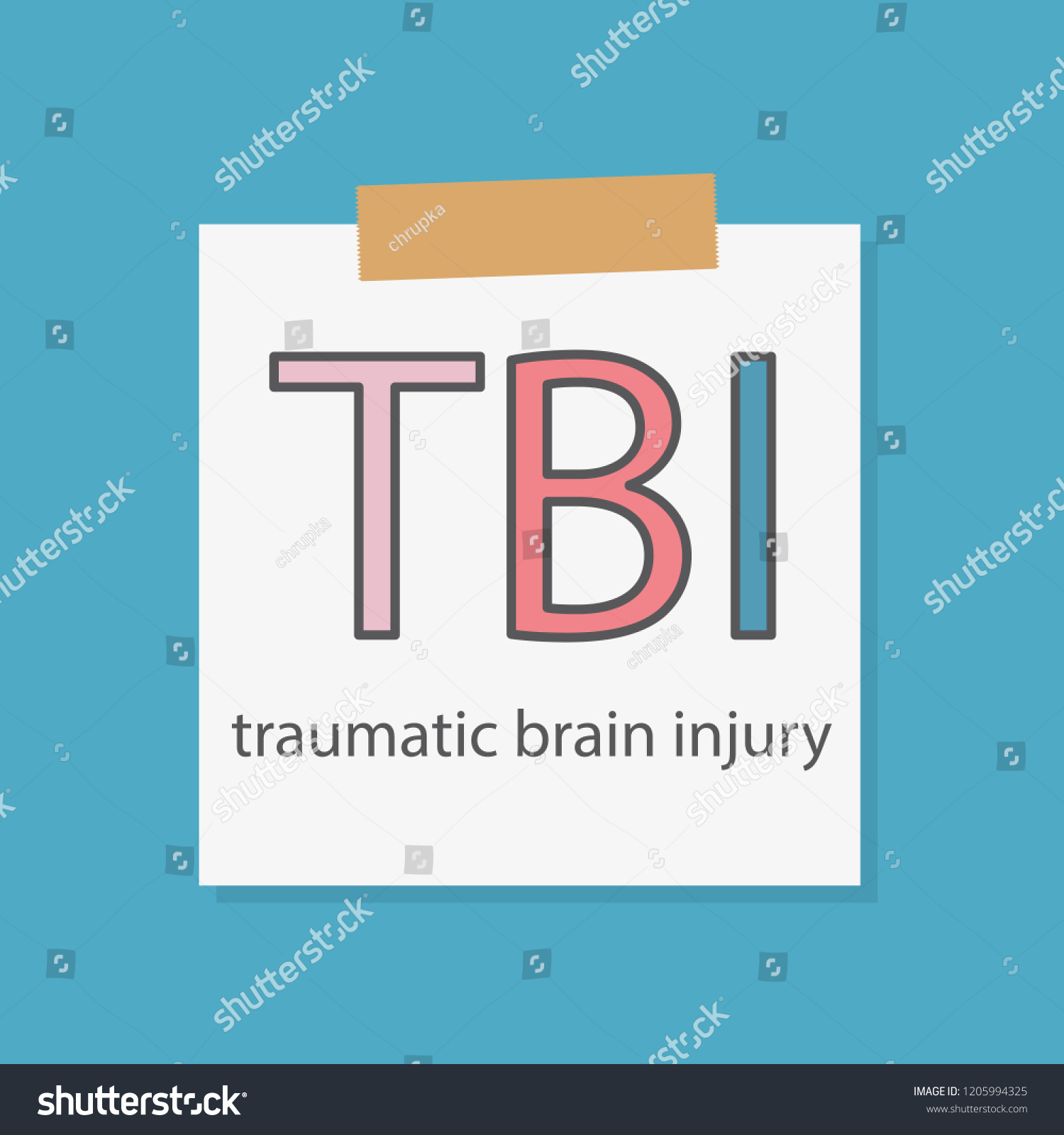 Tbi Traumatic Brain Injury Written Notebook Stock Vector (Royalty Free ...