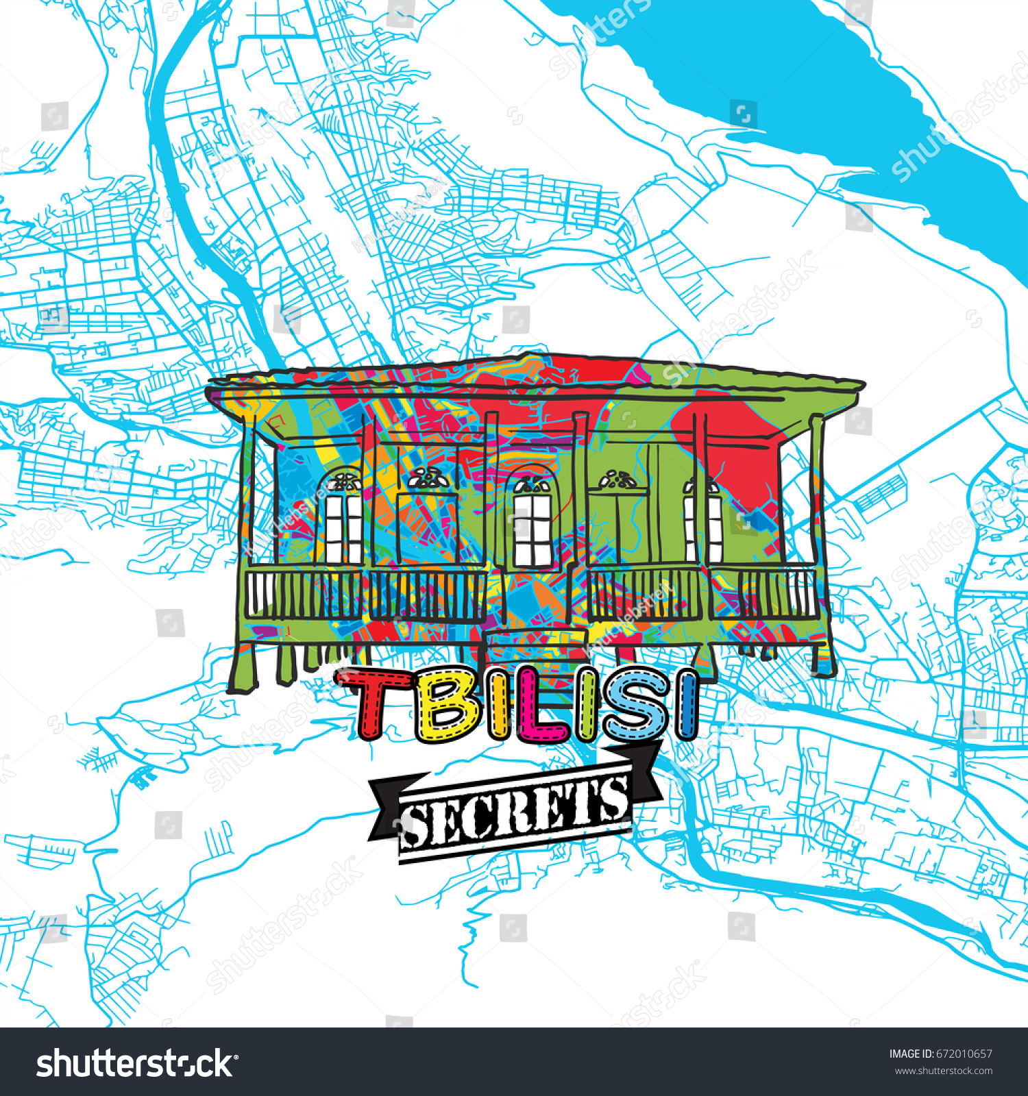 Tbilisi Travel Secrets Art Map Mapping Stock Vector Royalty Free 672010657 Shutterstock 9860