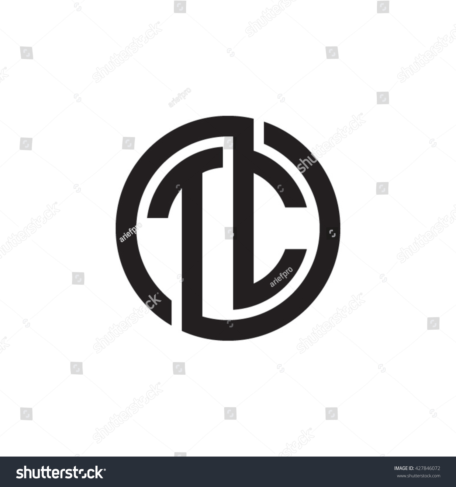 Tc Initial Letters Looping Linked Circle Monogram Logo Stock Vector ...