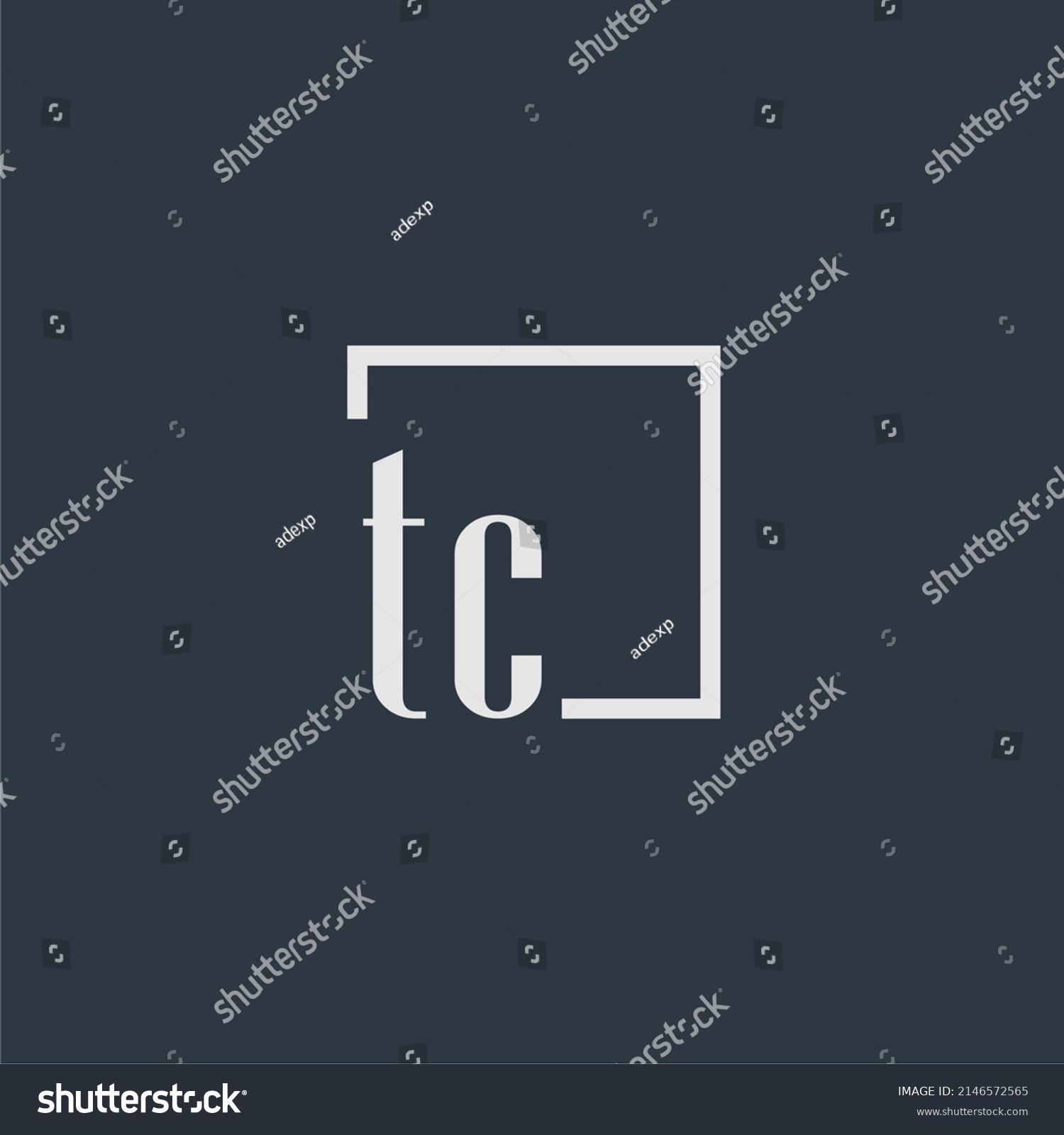 Tc Initial Monogram Logo Rectangle Style Stock Vector (Royalty Free ...