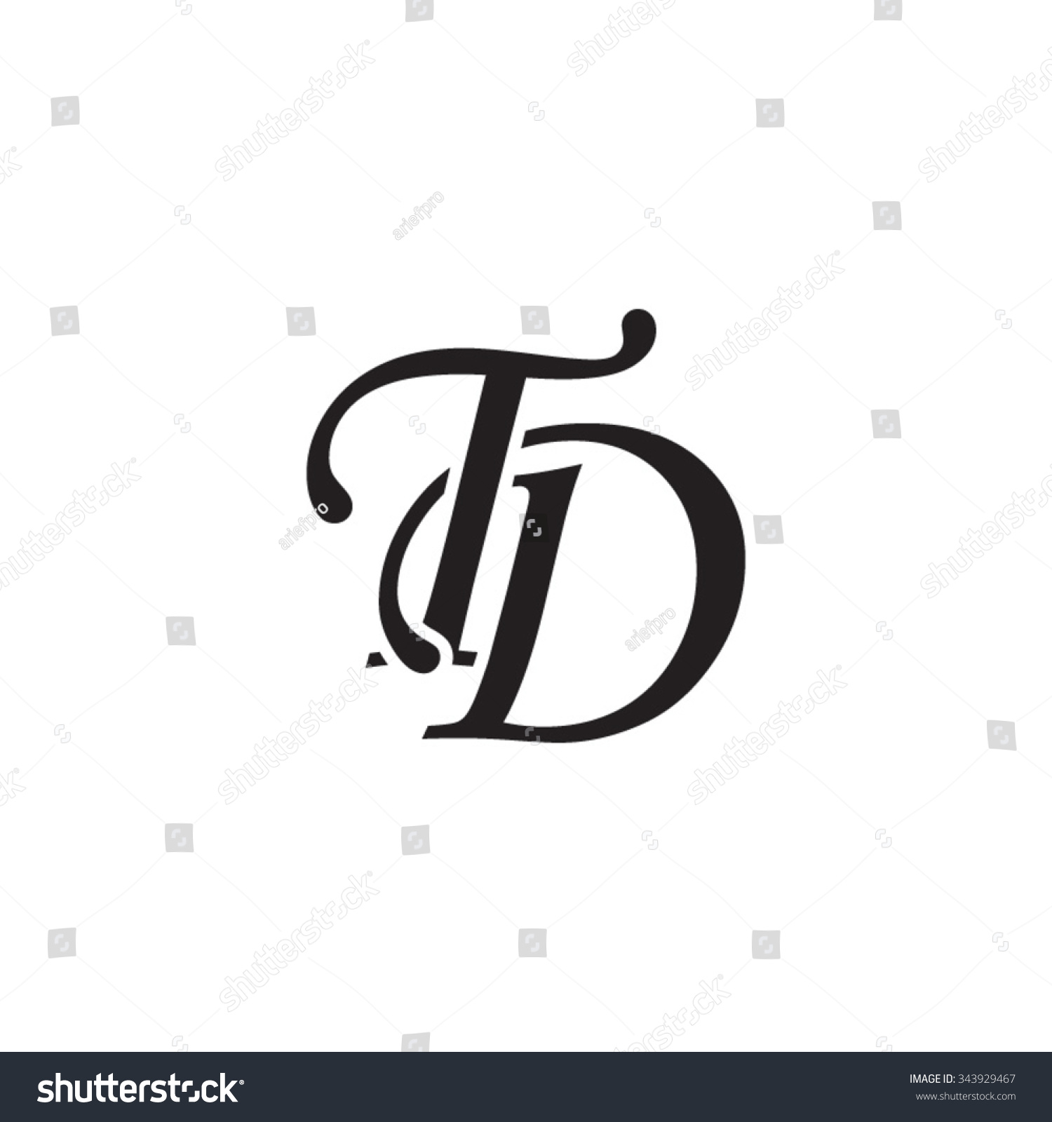 vector initial d logo Stock Vector  Shutterstock 343929467 Td Monogram  Initial Logo