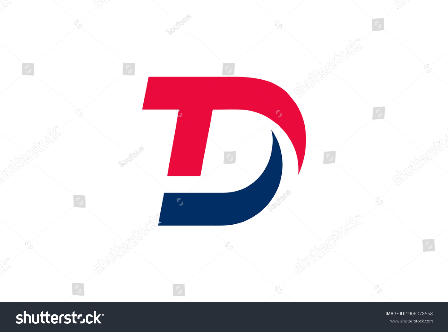 Td Dt Letters Logo Design Stock Vector (royalty Free) 1906078558