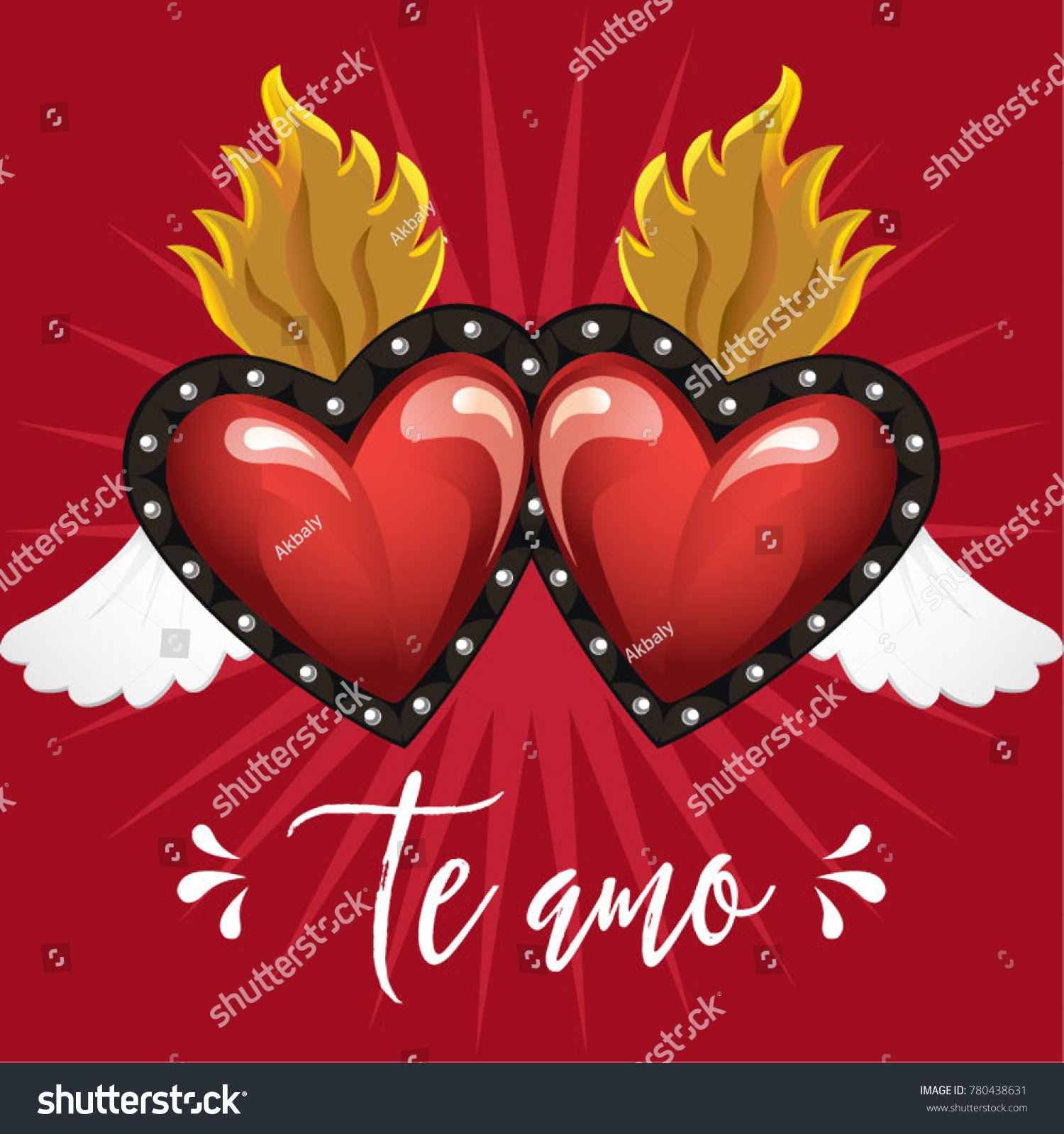 Te Amo Love You Spanish Colorful Stock Vector Royalty Free