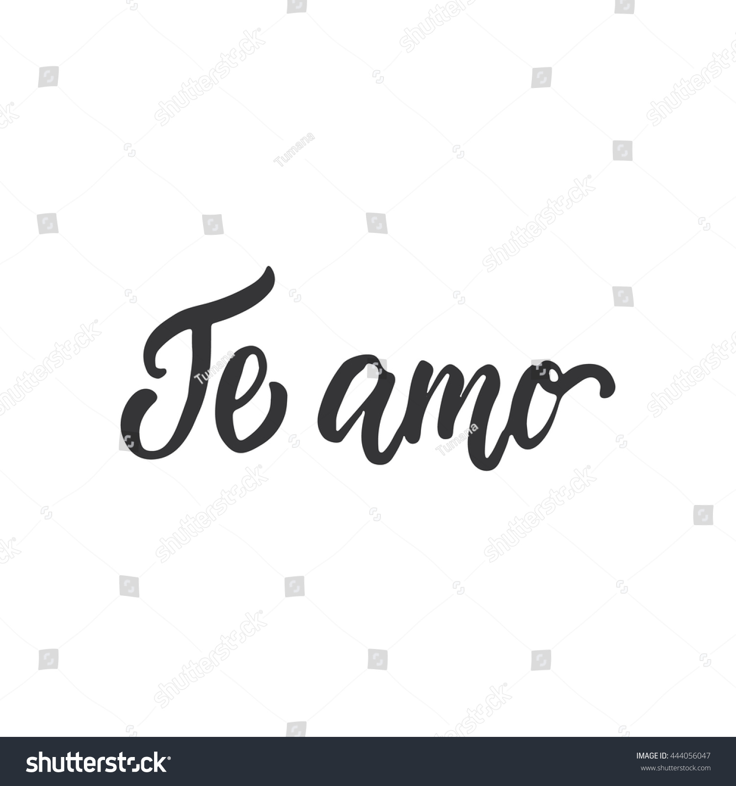 Te Amo Love You Spanish Text Calligraphy Vector Image 536