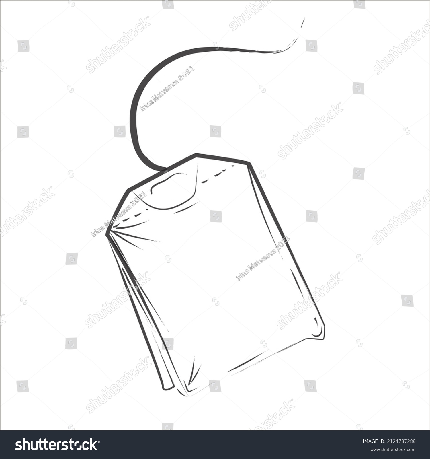 Tea Bag Sketch Style Design Stock Vector (Royalty Free) 2124787289